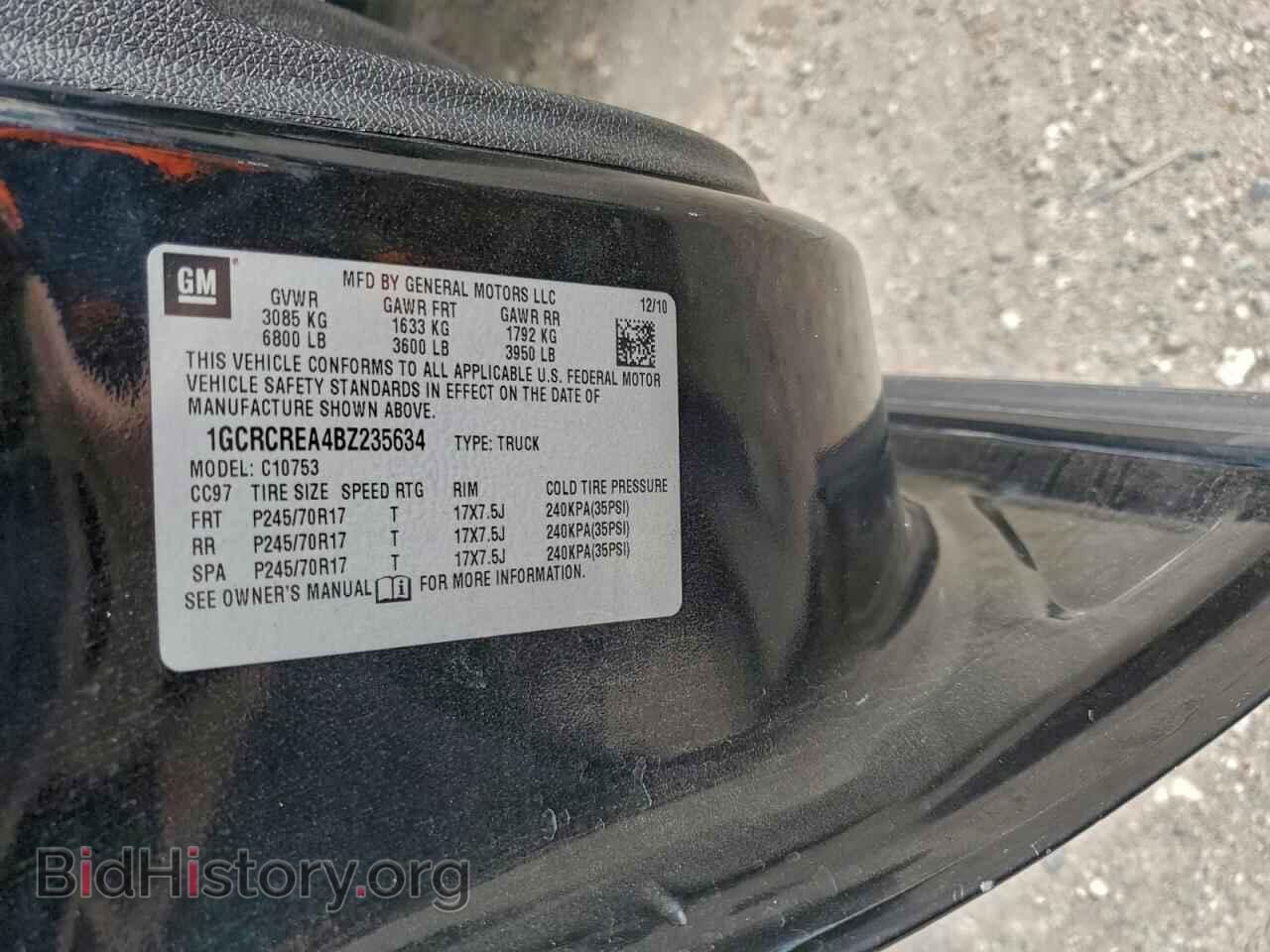 2011 CHEVROLET ALL Models - VIN: 1GCRCREA4BZ235634 - Фото 12