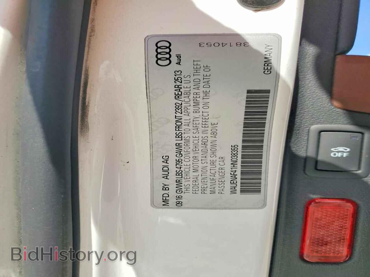 2017 AUDI A4 - VIN: WAUENAF41HN038355 - Фото 13