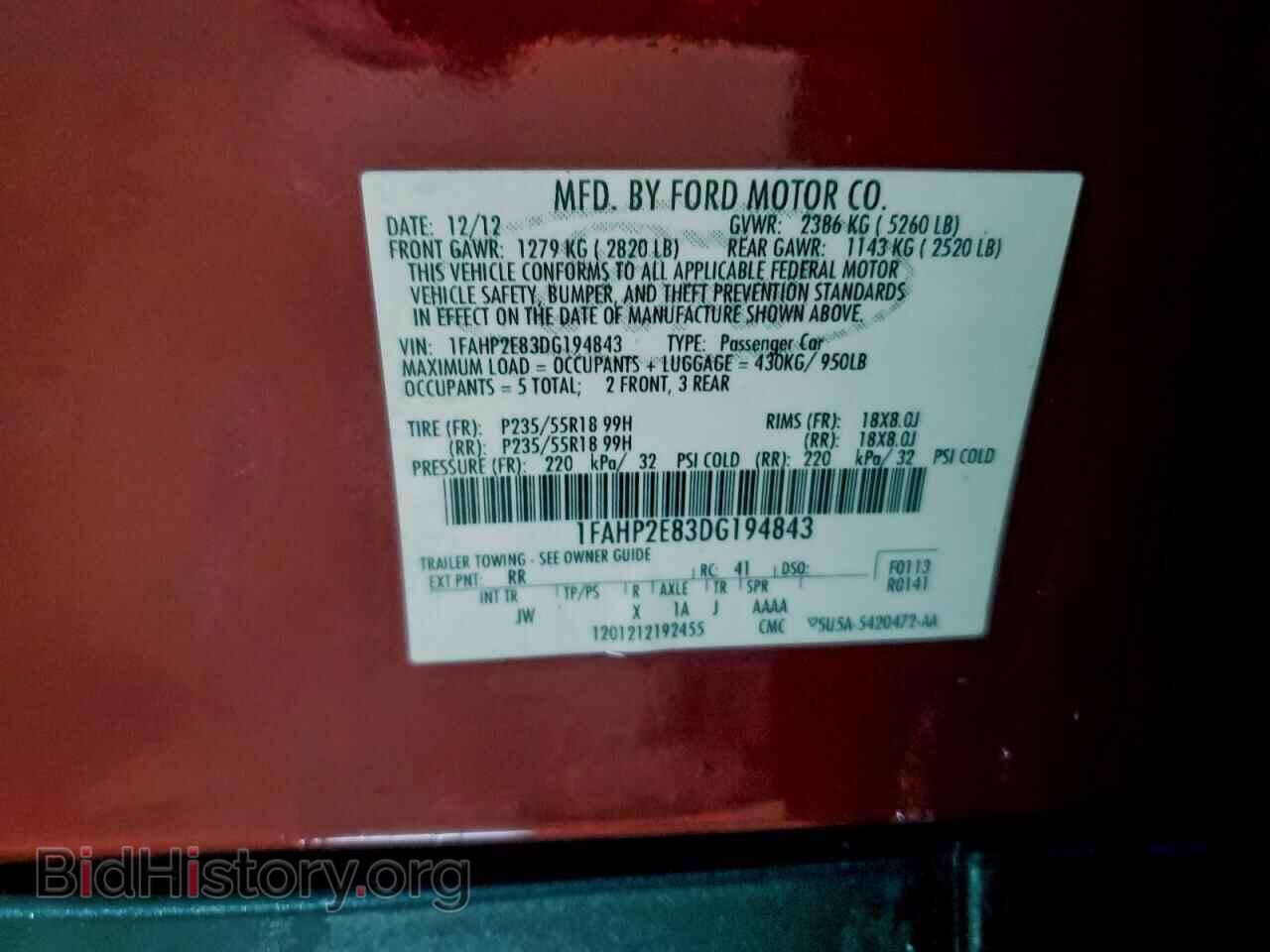 2013 FORD TAURUS - VIN: 1FAHP2E83DG194843 - Photo 12
