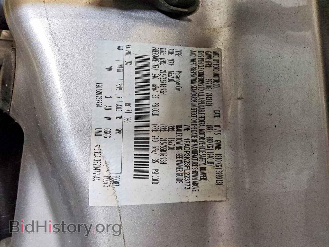 2015 FORD FOCUS - VIN: 1FADP3K23FL223773 - Фото 12