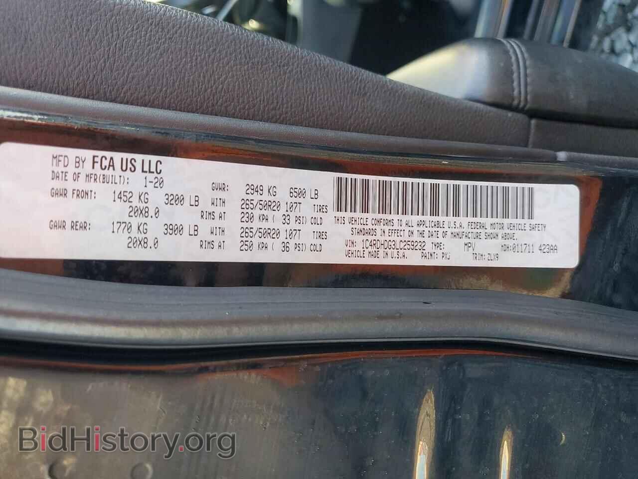 2020 DODGE DURANGO - VIN: 1C4RDHDG3LC259232 - Photo 13