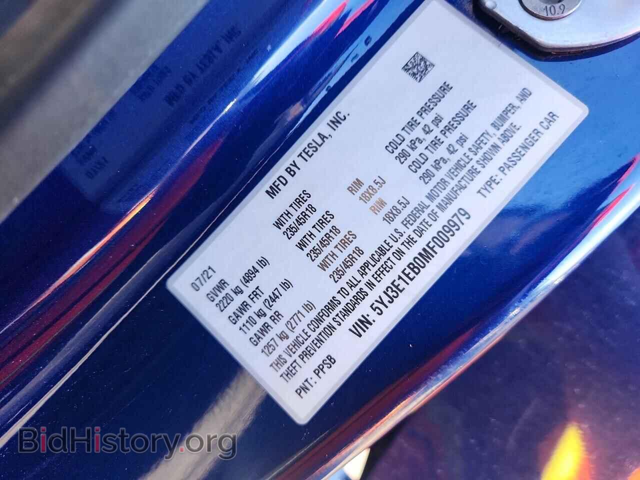 2021 TESLA MODEL 3 - VIN: 5YJ3E1EB0MF009979 - Photo 12