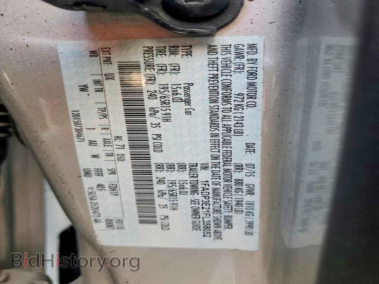 2015 FORD FOCUS - VIN: 1FADP3E21FL358052 - Фото 13