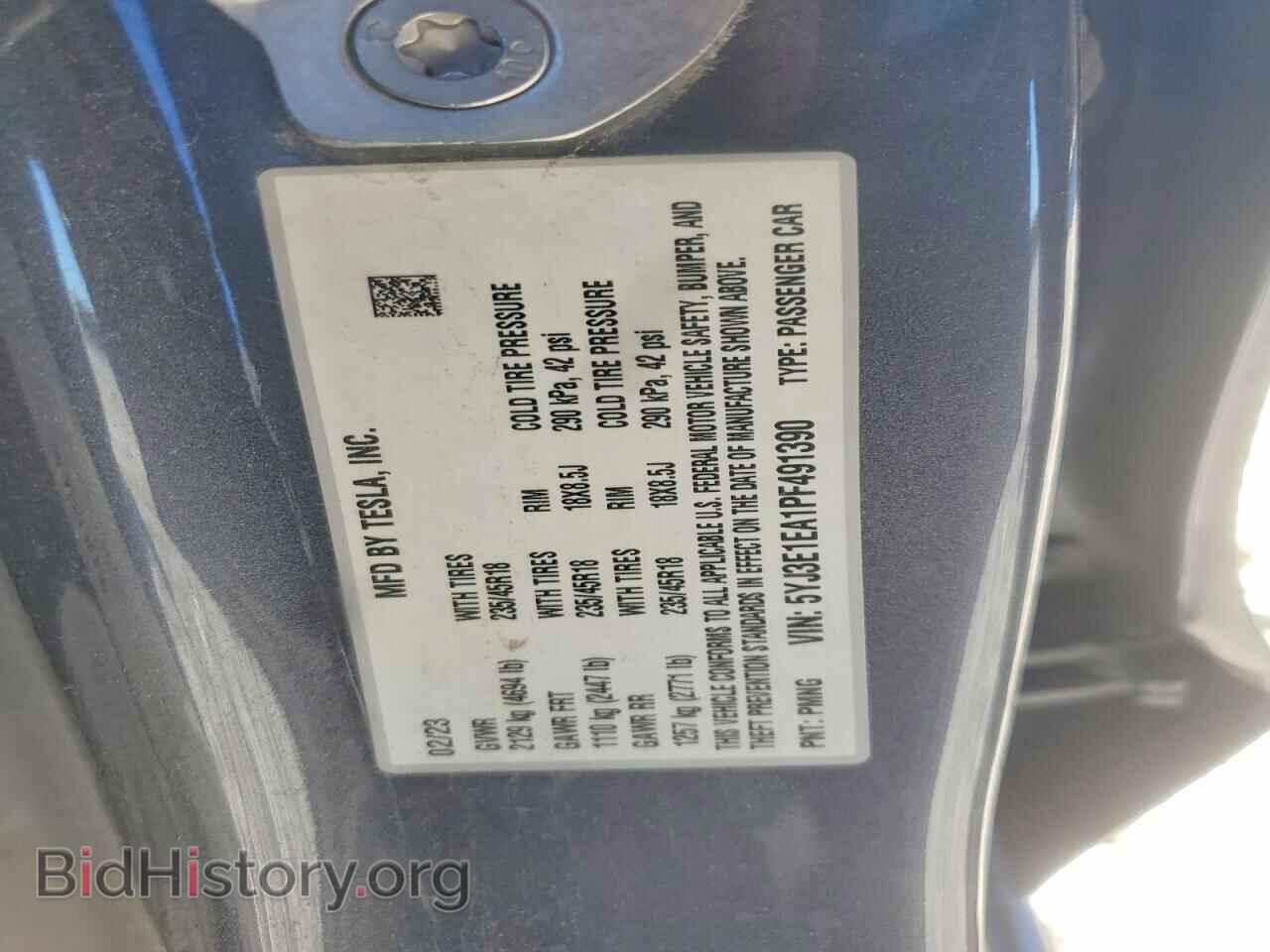 2023 TESLA MODEL 3 - VIN: 5YJ3E1EA1PF491390 - Фото 13