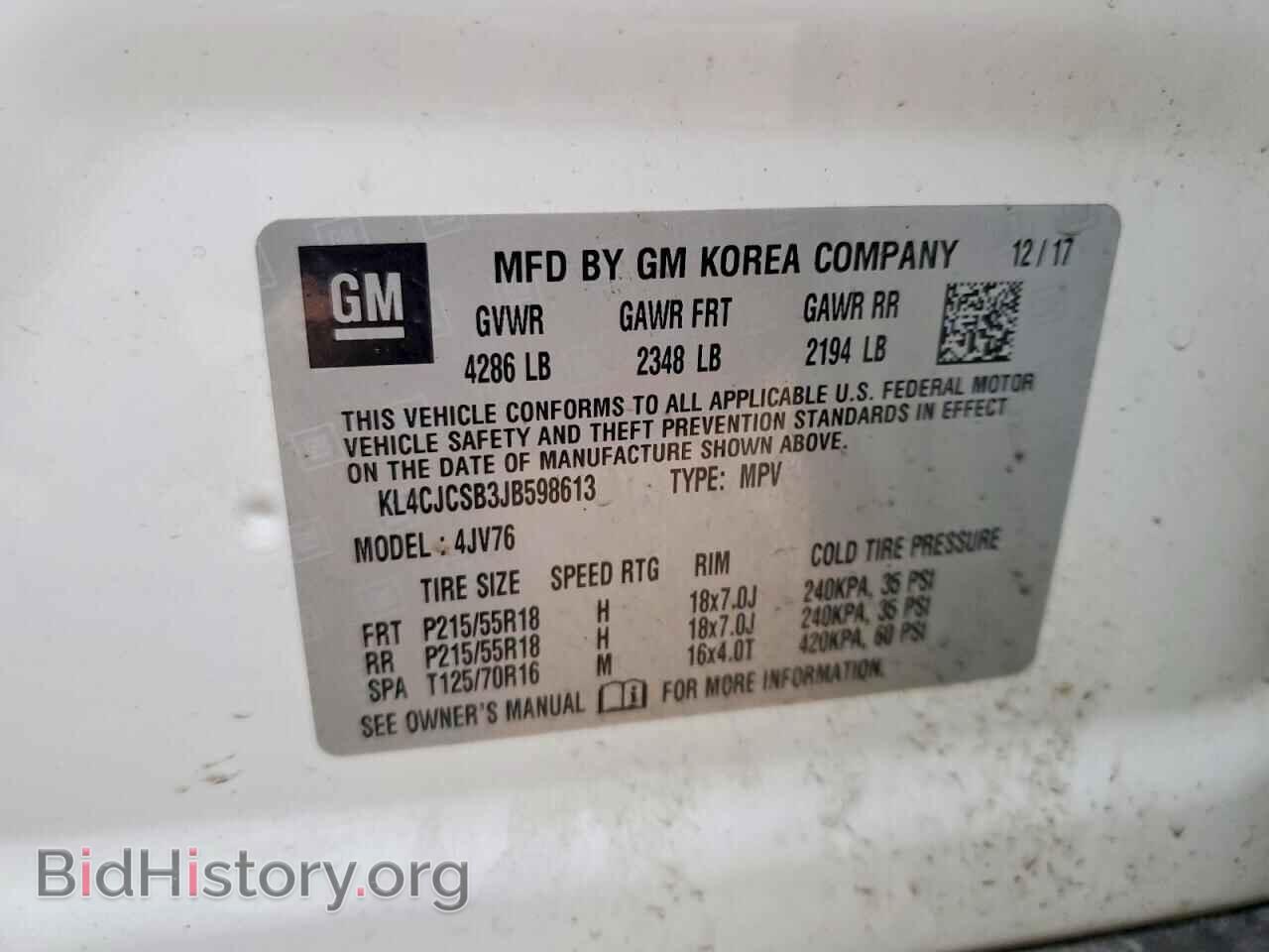 2018 BUICK ENCORE - VIN: KL4CJCSB3JB598613 - Photo 12