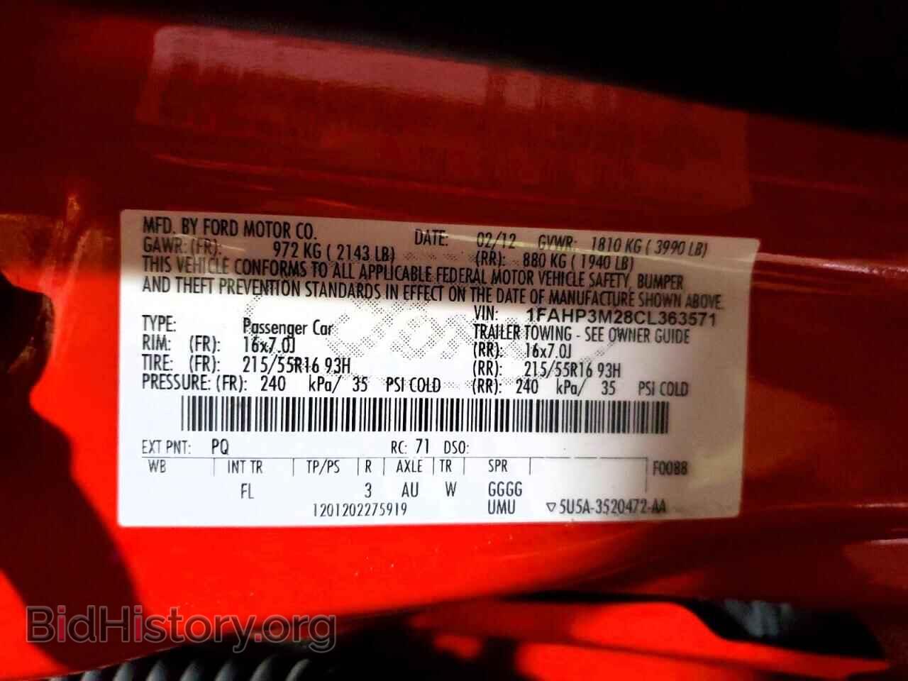 2012 FORD FOCUS - VIN: 1FAHP3M28CL363571 - Photo 12