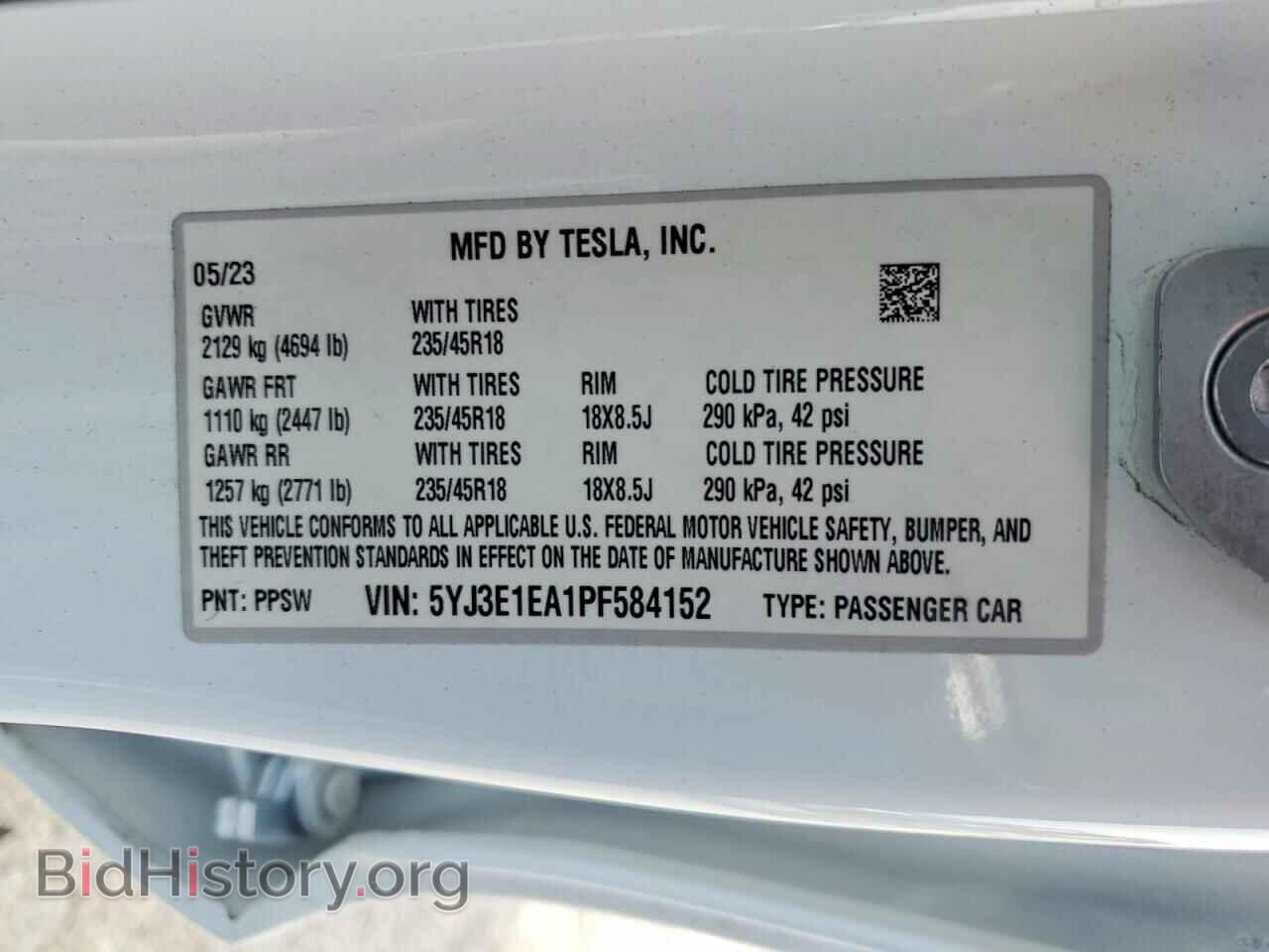 2023 TESLA MODEL 3 - VIN: 5YJ3E1EA1PF584152 - Фото 14