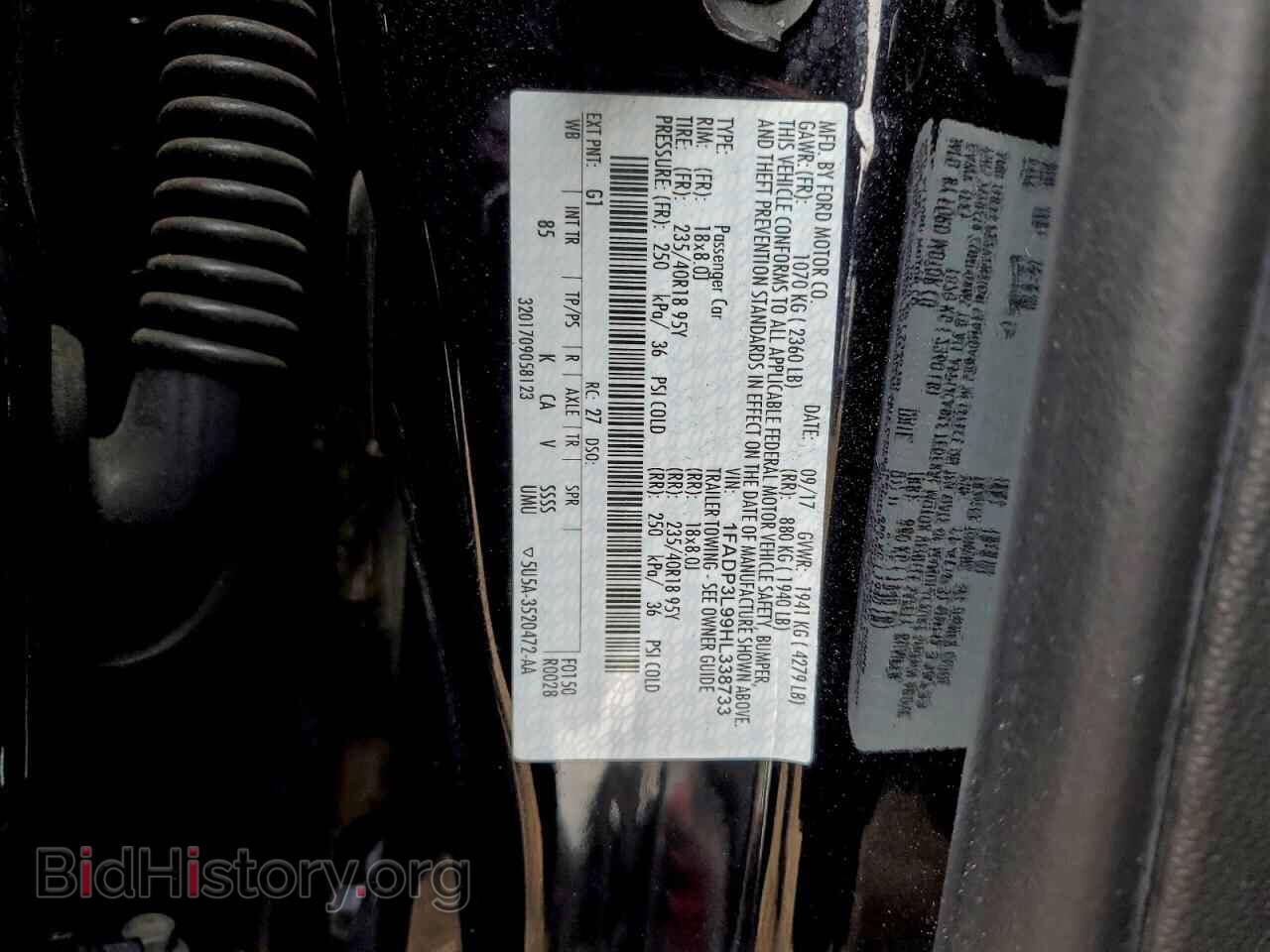 2017 FORD FOCUS - VIN: 1FADP3L99HL338733 - Фото 12