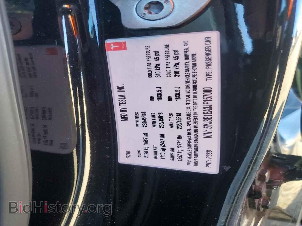 2018 TESLA MODEL 3 - VIN: 5YJ3E1EA3JF157000 - Photo 12
