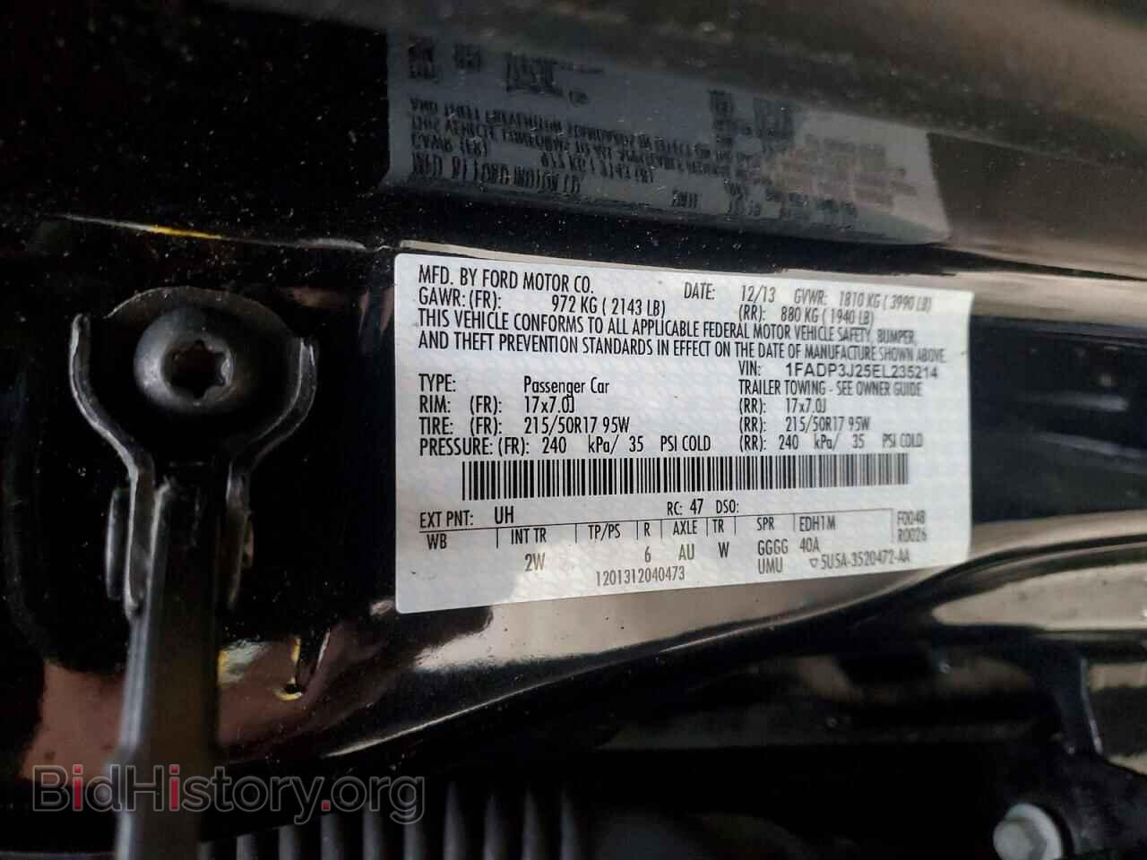 2014 FORD FOCUS - VIN: 1FADP3J25EL235214 - Фото 13