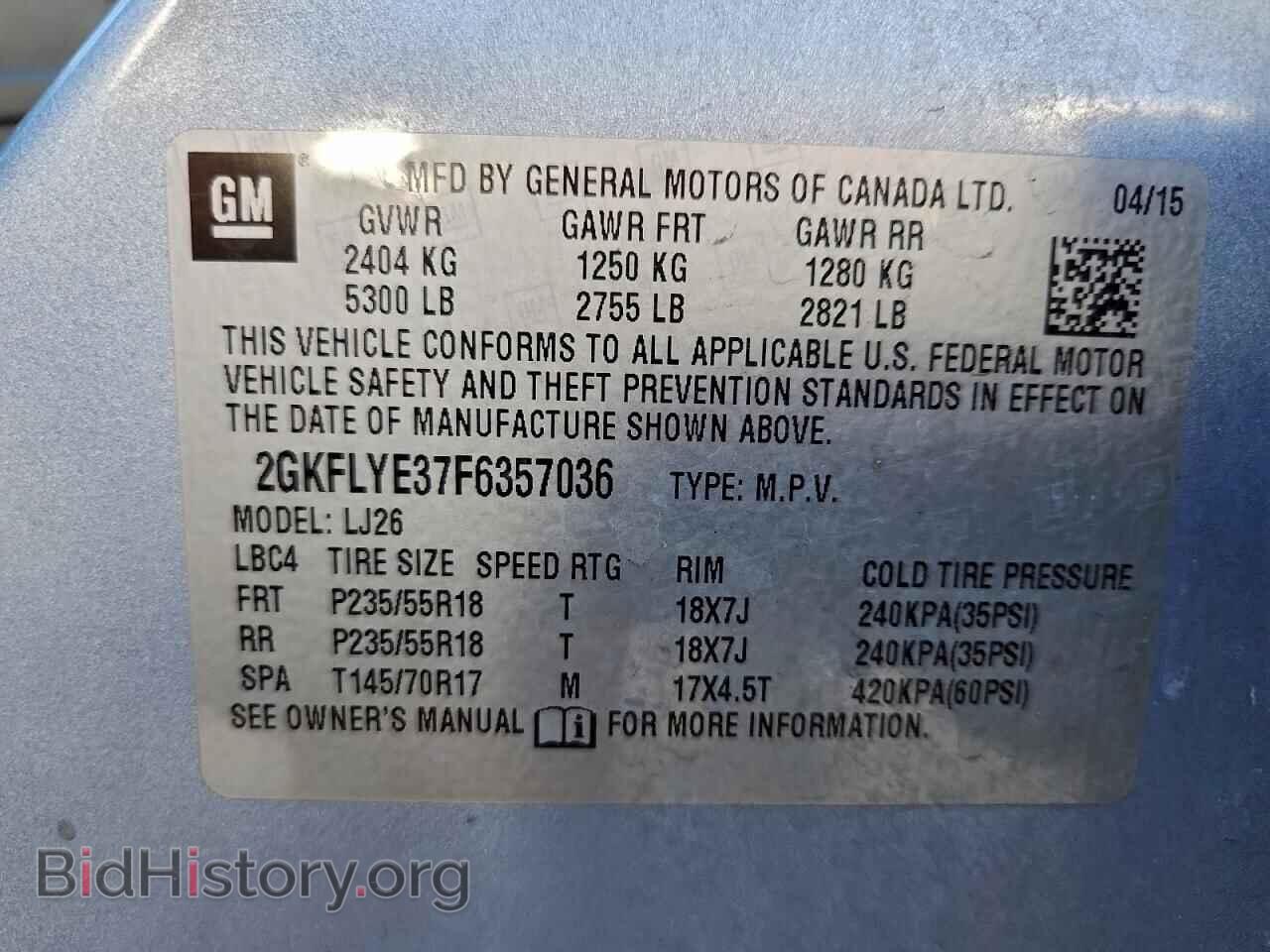 2015 GMC TERRAIN - VIN: 2GKFLYE37F6357036 - Photo 13