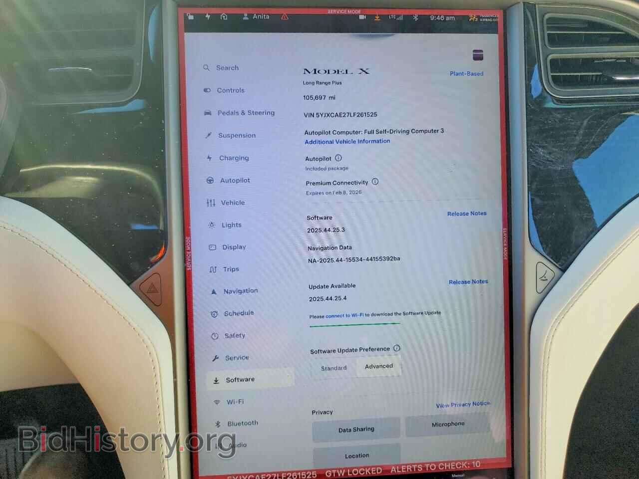 2020 TESLA MODEL X - VIN: 5YJXCAE27LF261525 - Фото 9