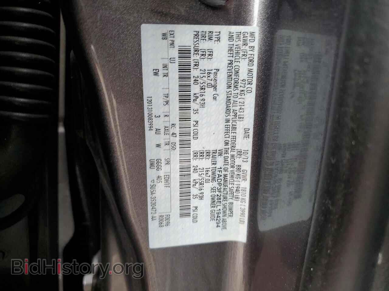 2014 FORD FOCUS - VIN: 1FADP3F28EL194294 - Фото 13