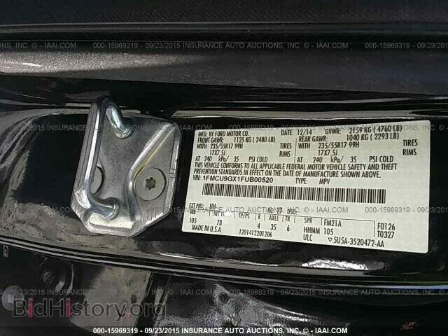 2015 FORD ESCAPE - VIN: 1FMCU9GX1FUB00520 - Фото 9