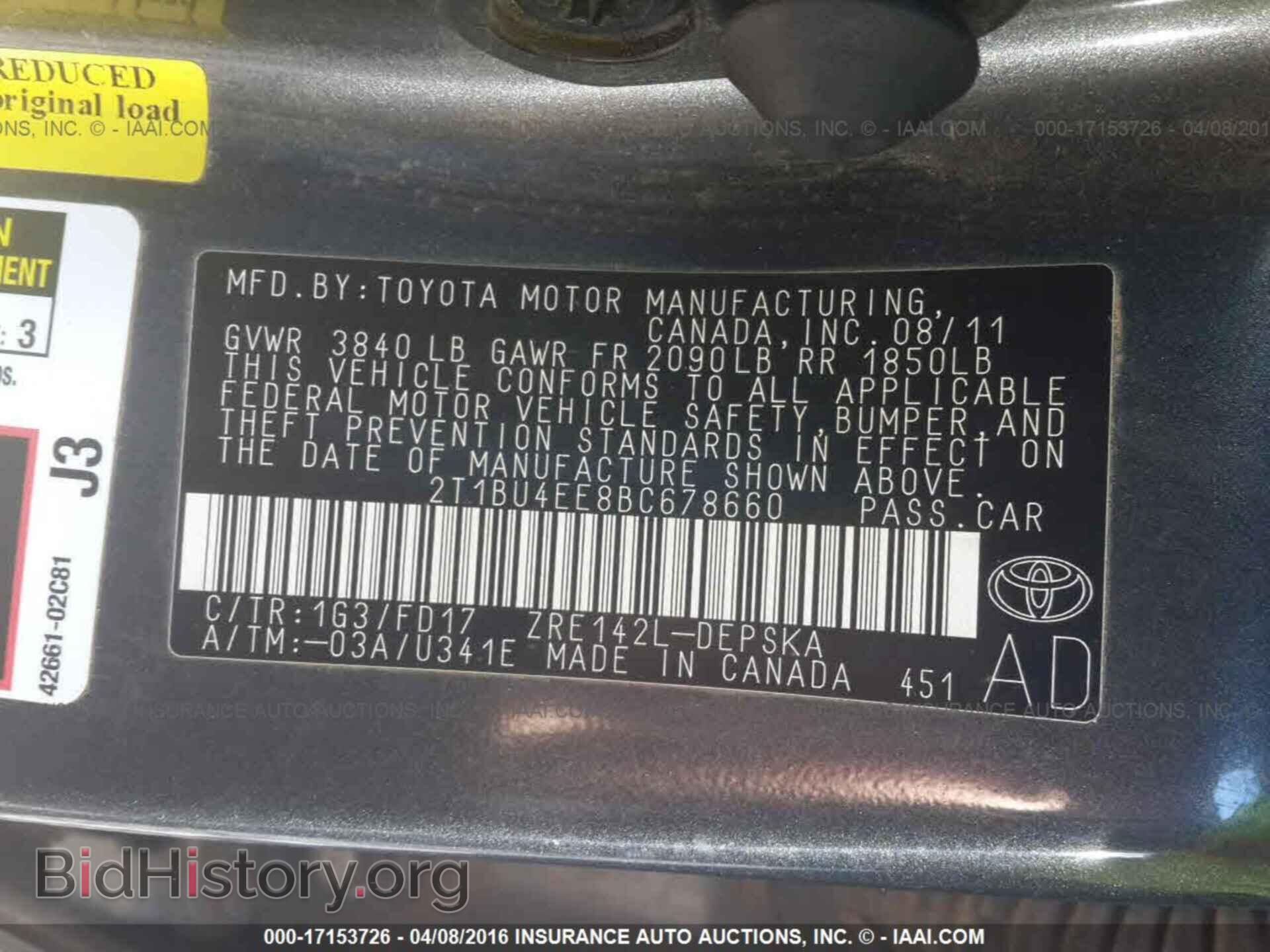 2011 Toyota Corolla - VIN: 2T1BU4EE8BC678660 - Фото 9