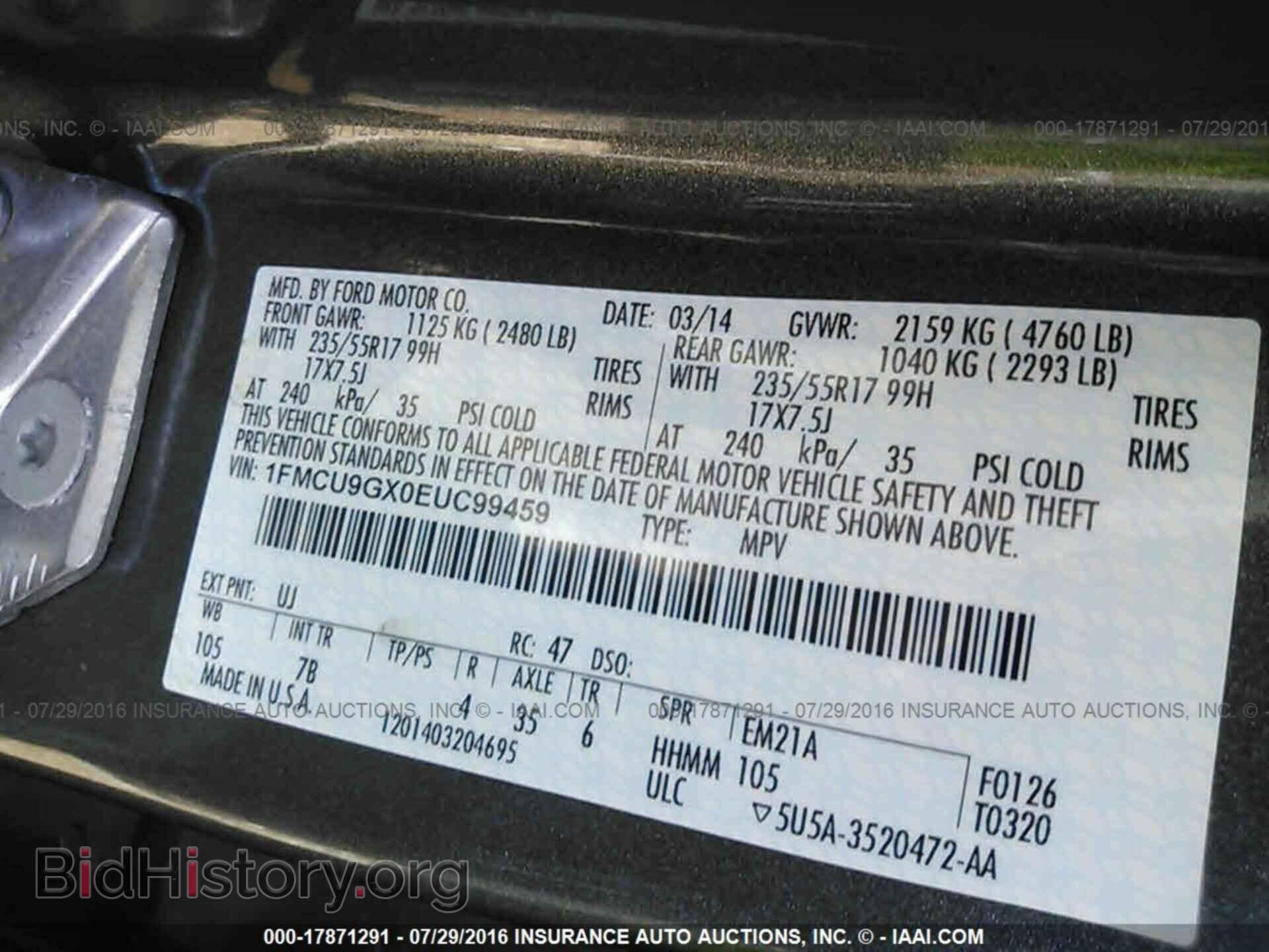 2014 Ford Escape - VIN: 1FMCU9GX0EUC99459 - Photo 9