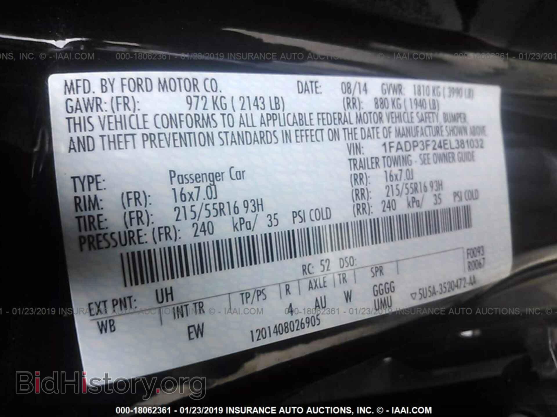 2014 FORD FOCUS - VIN: 1FADP3F24EL381032 - Photo 9
