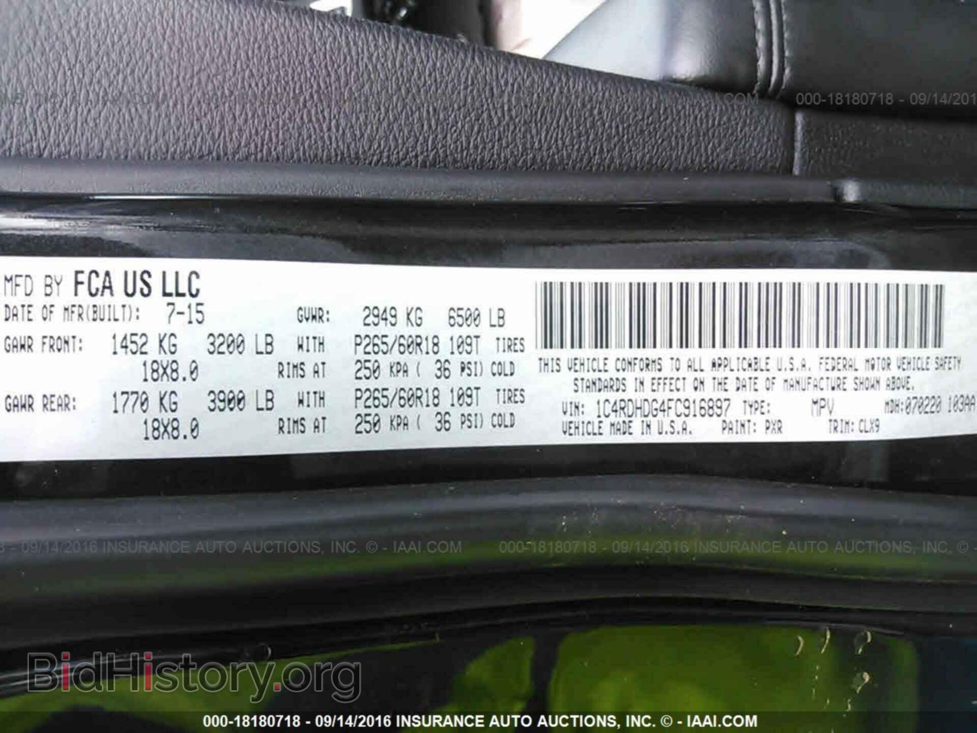 2015 DODGE DURANGO - VIN: 1C4RDHDG4FC916897 - Photo 9