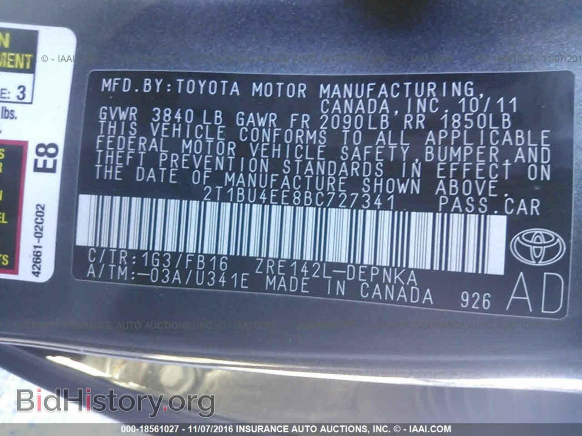 2011 Toyota Corolla - VIN: 2T1BU4EE8BC727341 - Фото 9