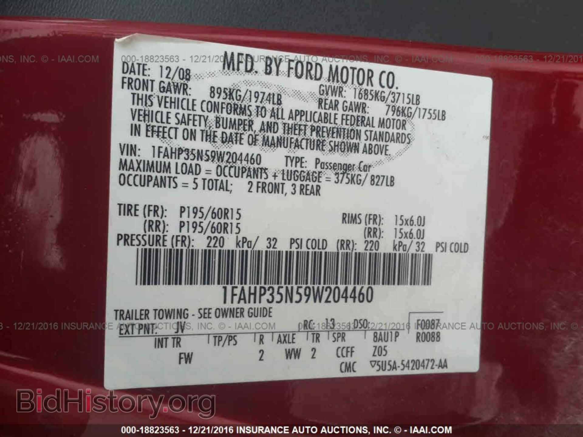 2009 FORD FOCUS - VIN: 1FAHP35N59W204460 - Фото 9