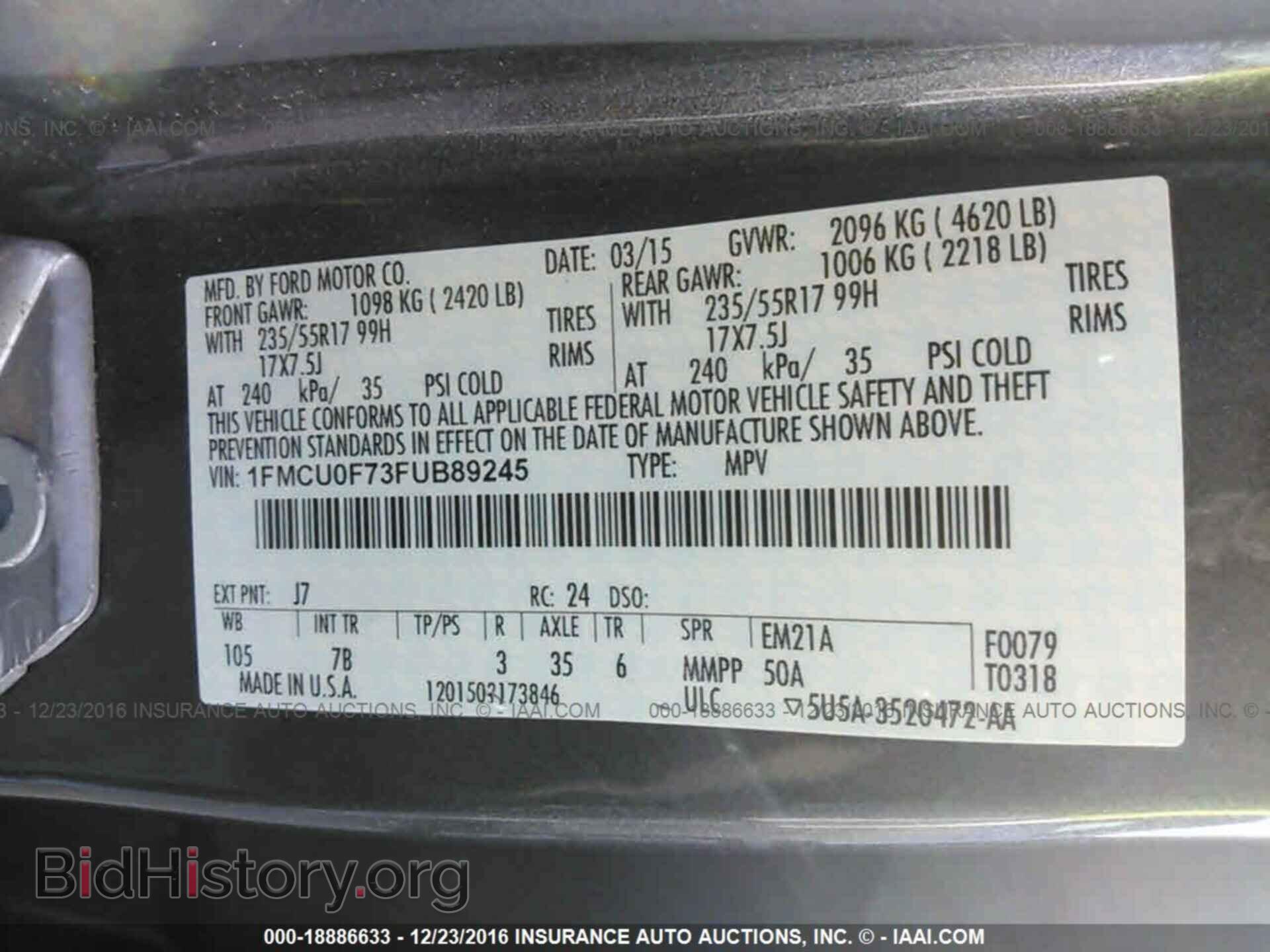 2015 Ford Escape - VIN: 1FMCU0F73FUB89245 - Photo 9