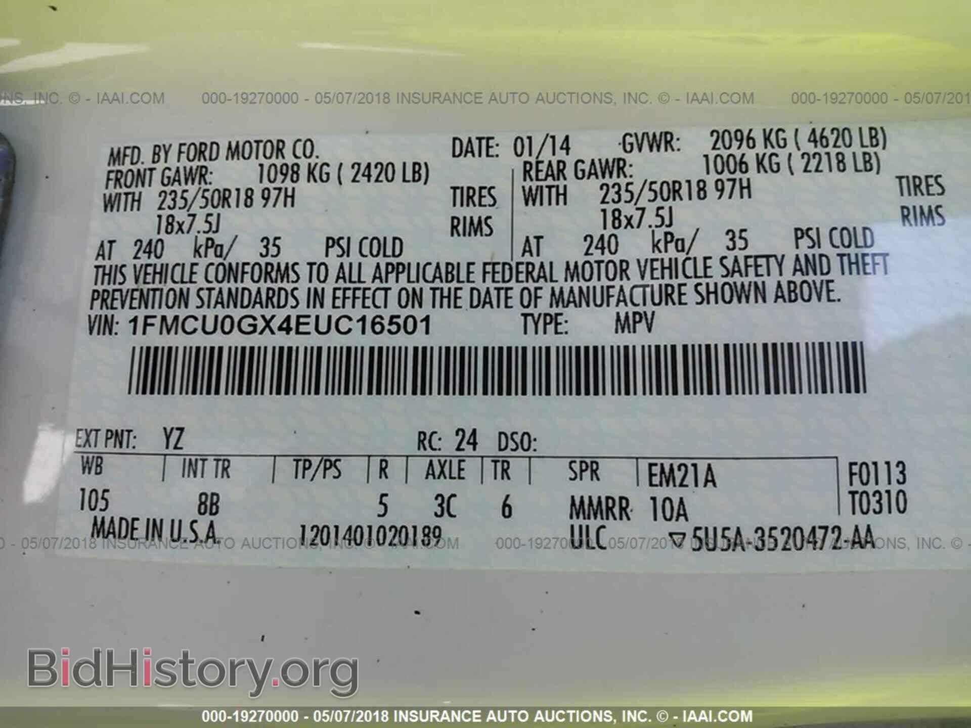 2014 Ford Escape - VIN: 1FMCU0GX4EUC16501 - Photo 9