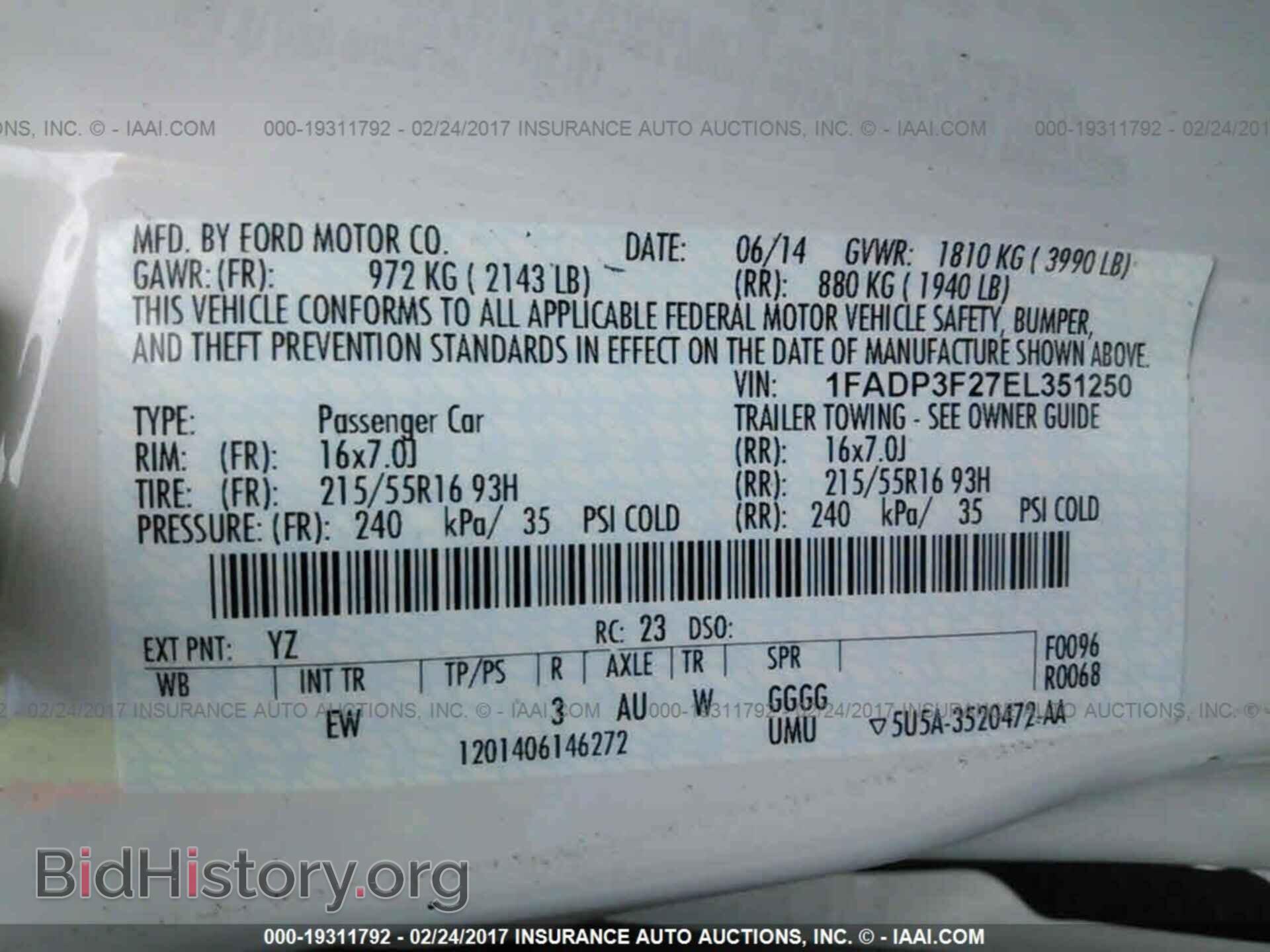 2014 Ford Focus - VIN: 1FADP3F27EL351250 - Фото 9
