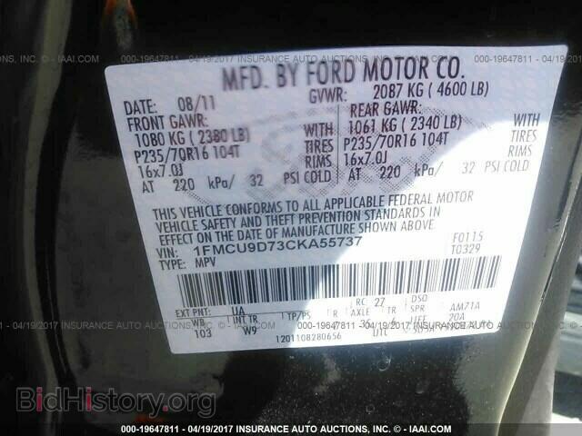 2012 Ford Escape - VIN: 1FMCU9D73CKA55737 - Фото 9