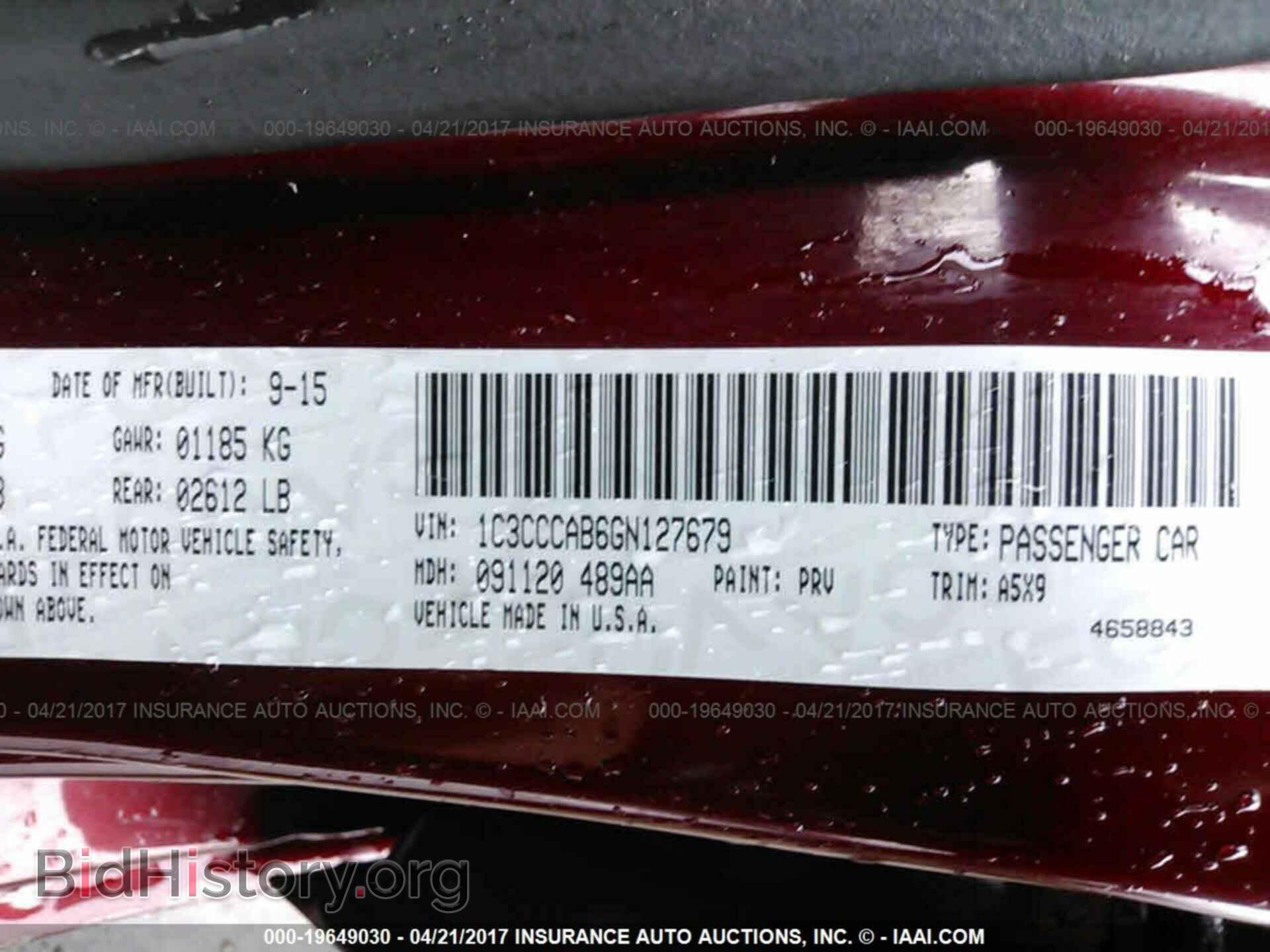 2016 Chrysler 200 - VIN: 1C3CCCAB6GN127679 - Photo 9