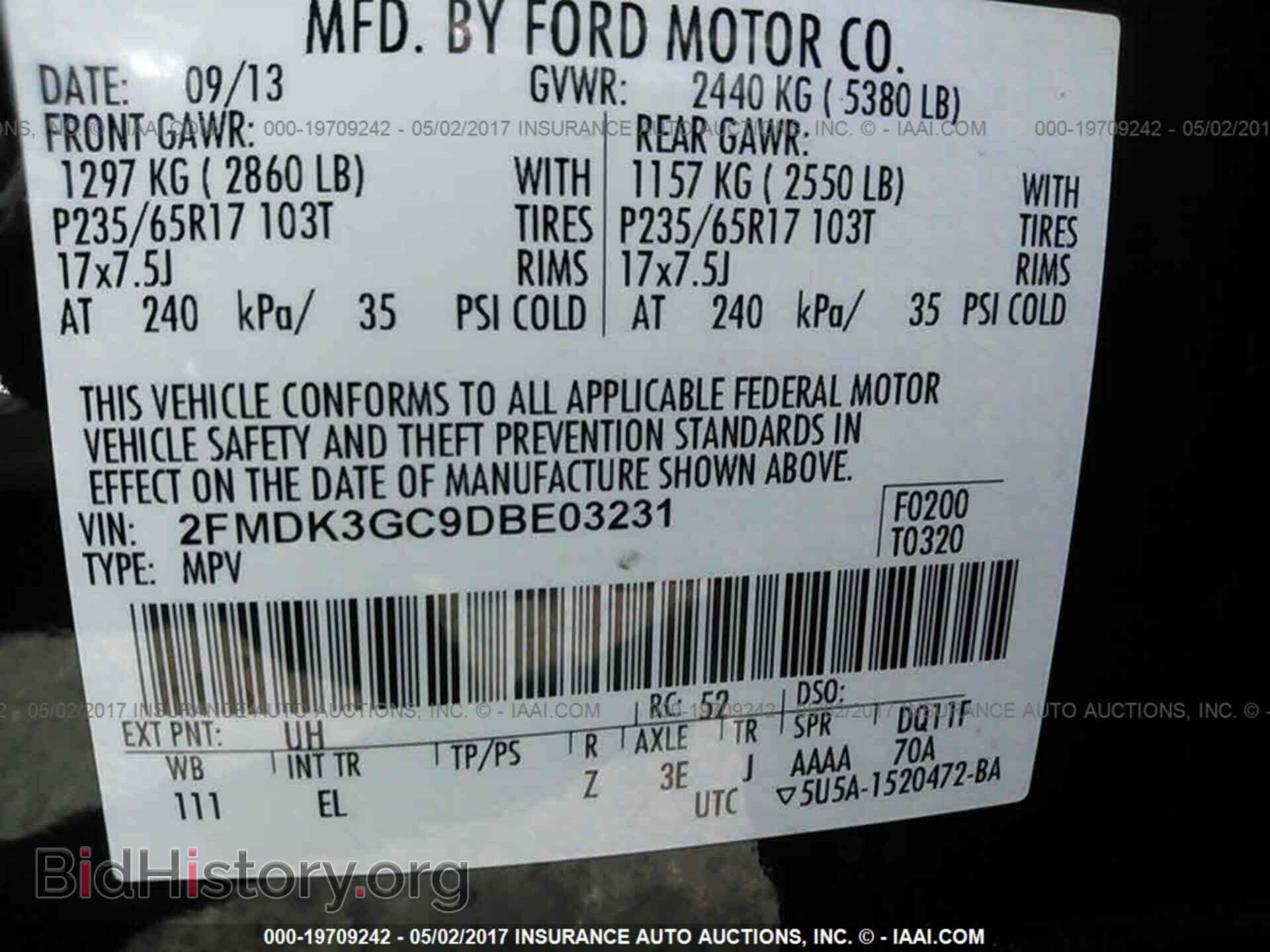 2013 Ford Edge - VIN: 2FMDK3GC9DBE03231 - Photo 9