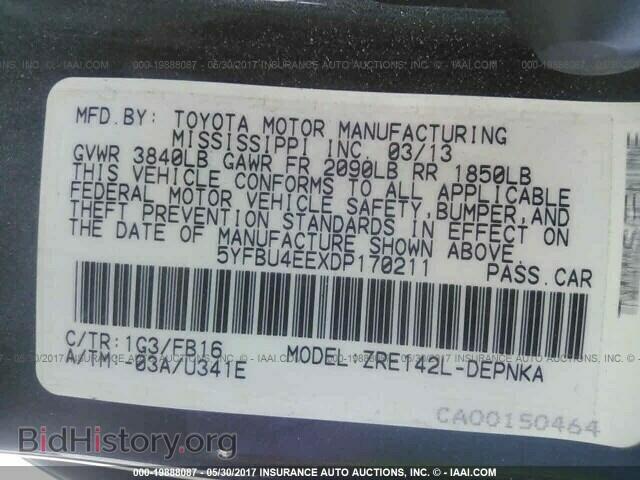 2013 Toyota Corolla - VIN: 5YFBU4EEXDP170211 - Фото 9