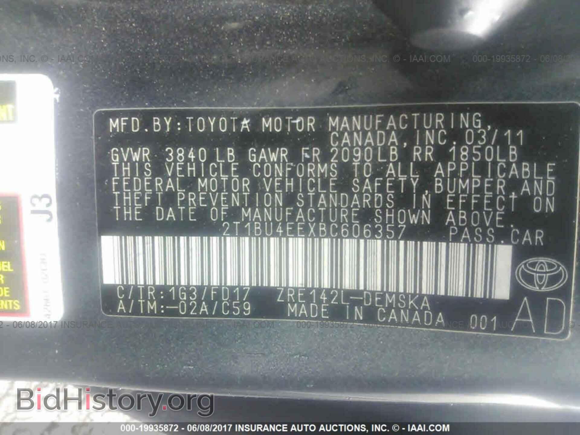 2011 Toyota Corolla - VIN: 2T1BU4EEXBC606357 - Фото 9