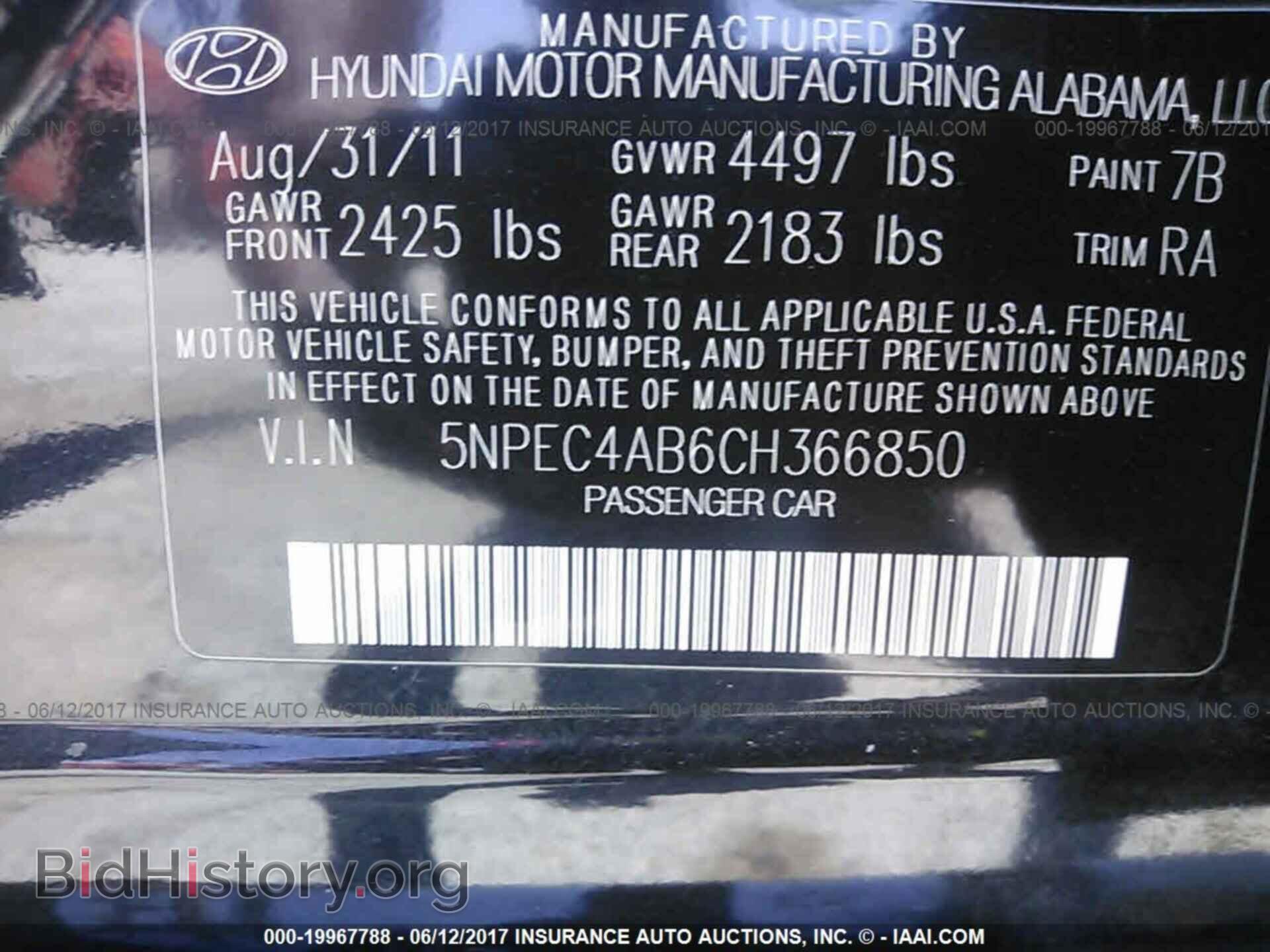 2012 Hyundai Sonata - VIN: 5NPEC4AB6CH366850 - Photo 9