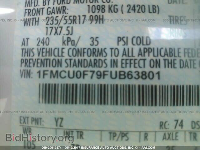 2015 Ford Escape - VIN: 1FMCU0F79FUB63801 - Фото 9