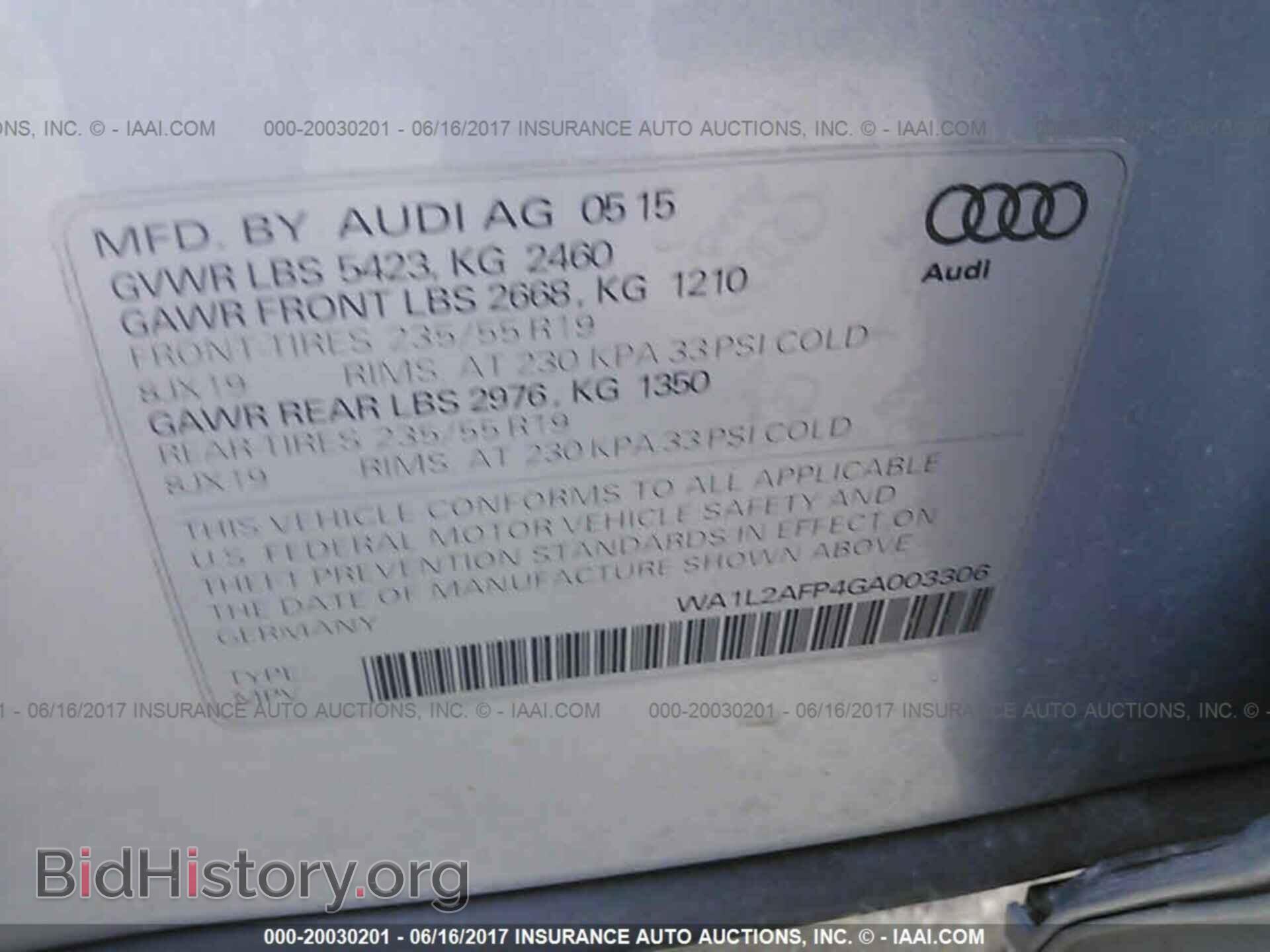 2016 Audi Q5 - VIN: WA1L2AFP4GA003306 - Фото 9