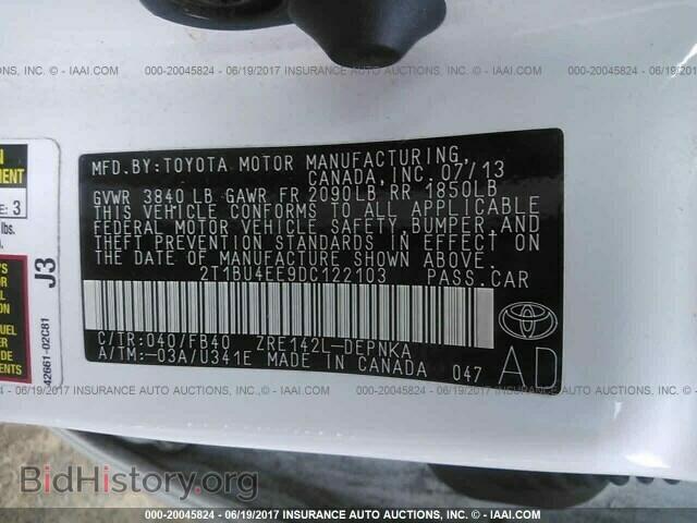 2013 Toyota Corolla - VIN: 2T1BU4EE9DC122103 - Фото 9