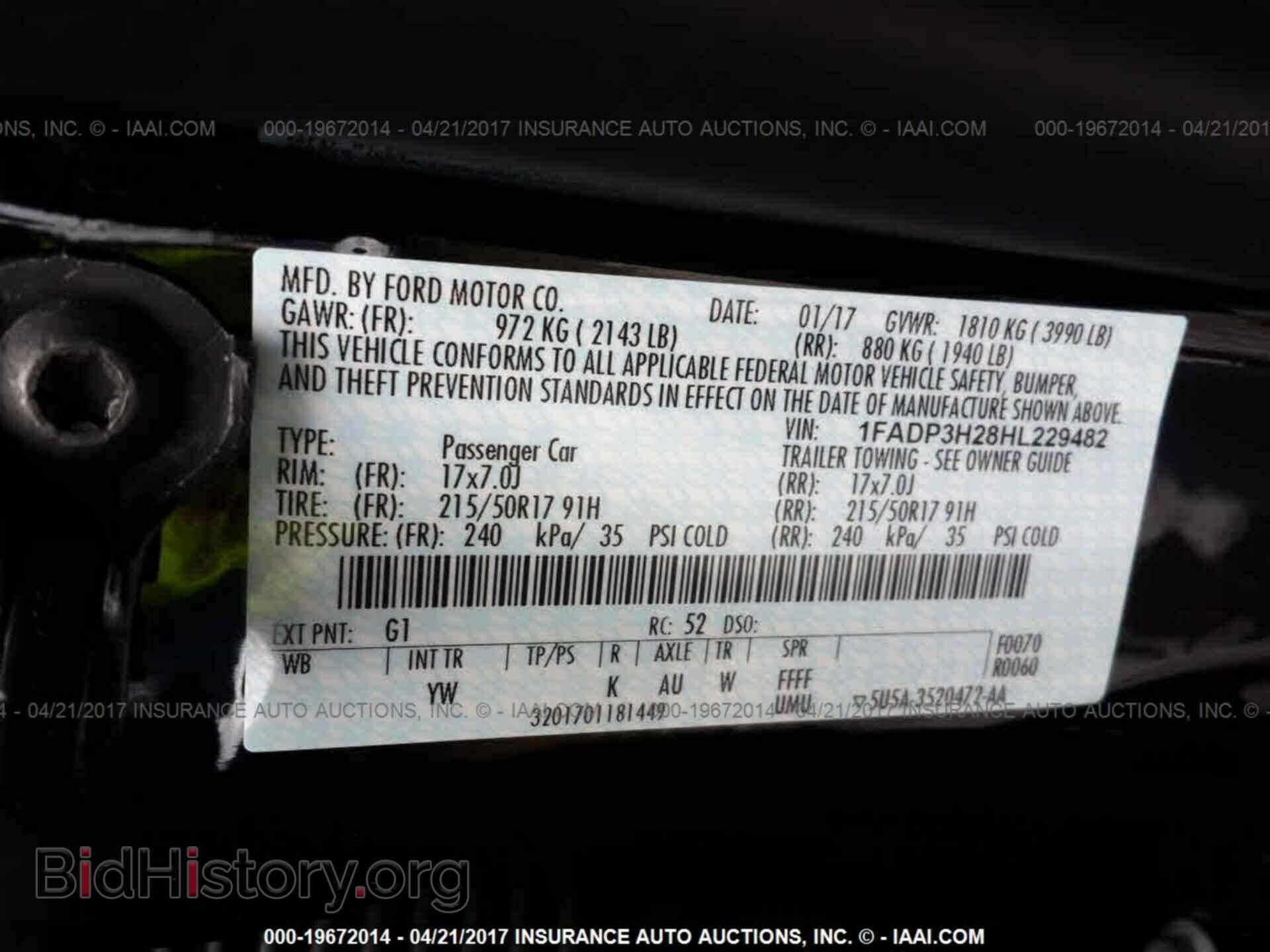 2017 FORD FOCUS - VIN: 1FADP3H28HL229482 - Photo 9