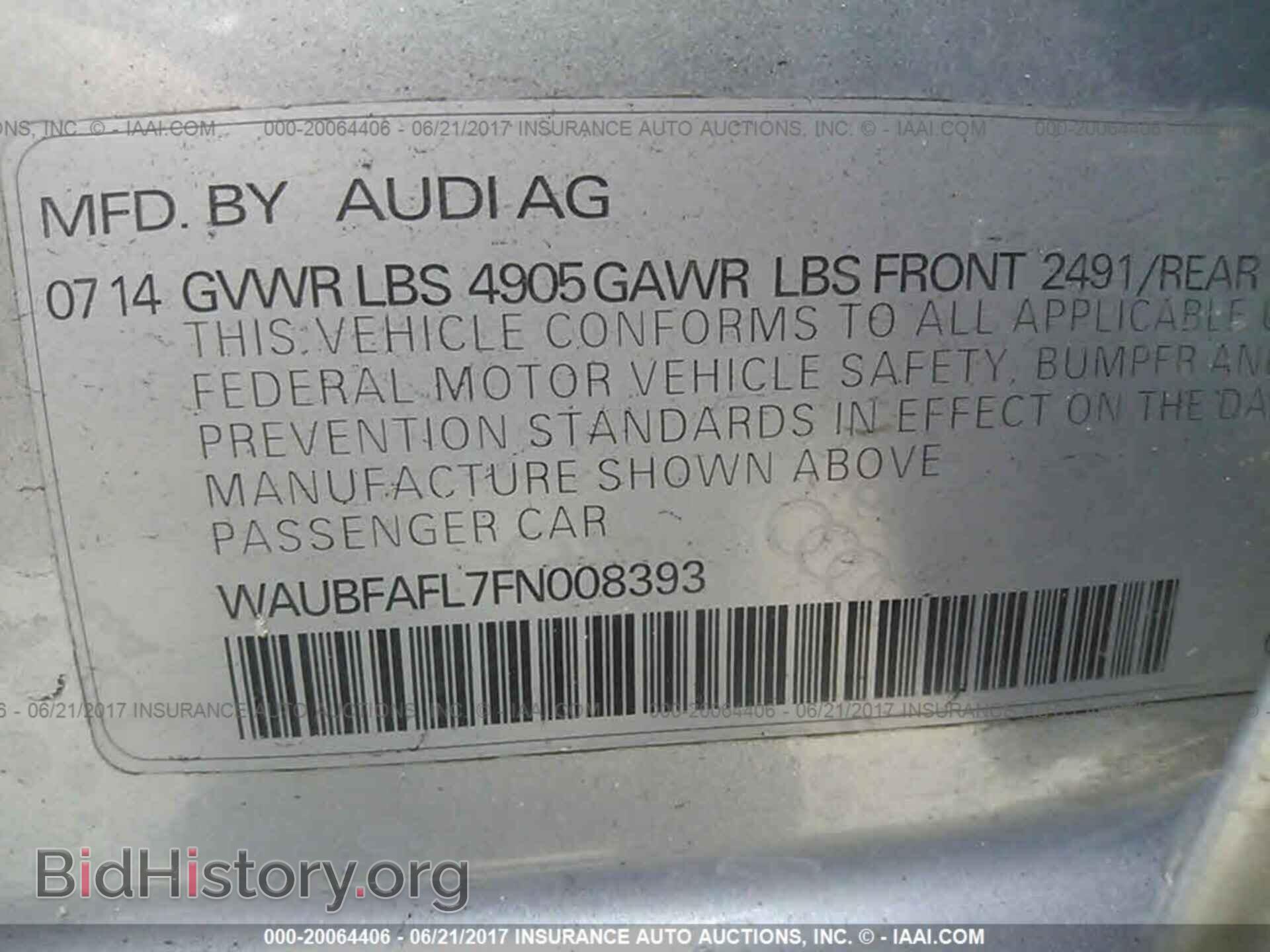2015 Audi A4 - VIN: WAUBFAFL7FN008393 - Фото 9