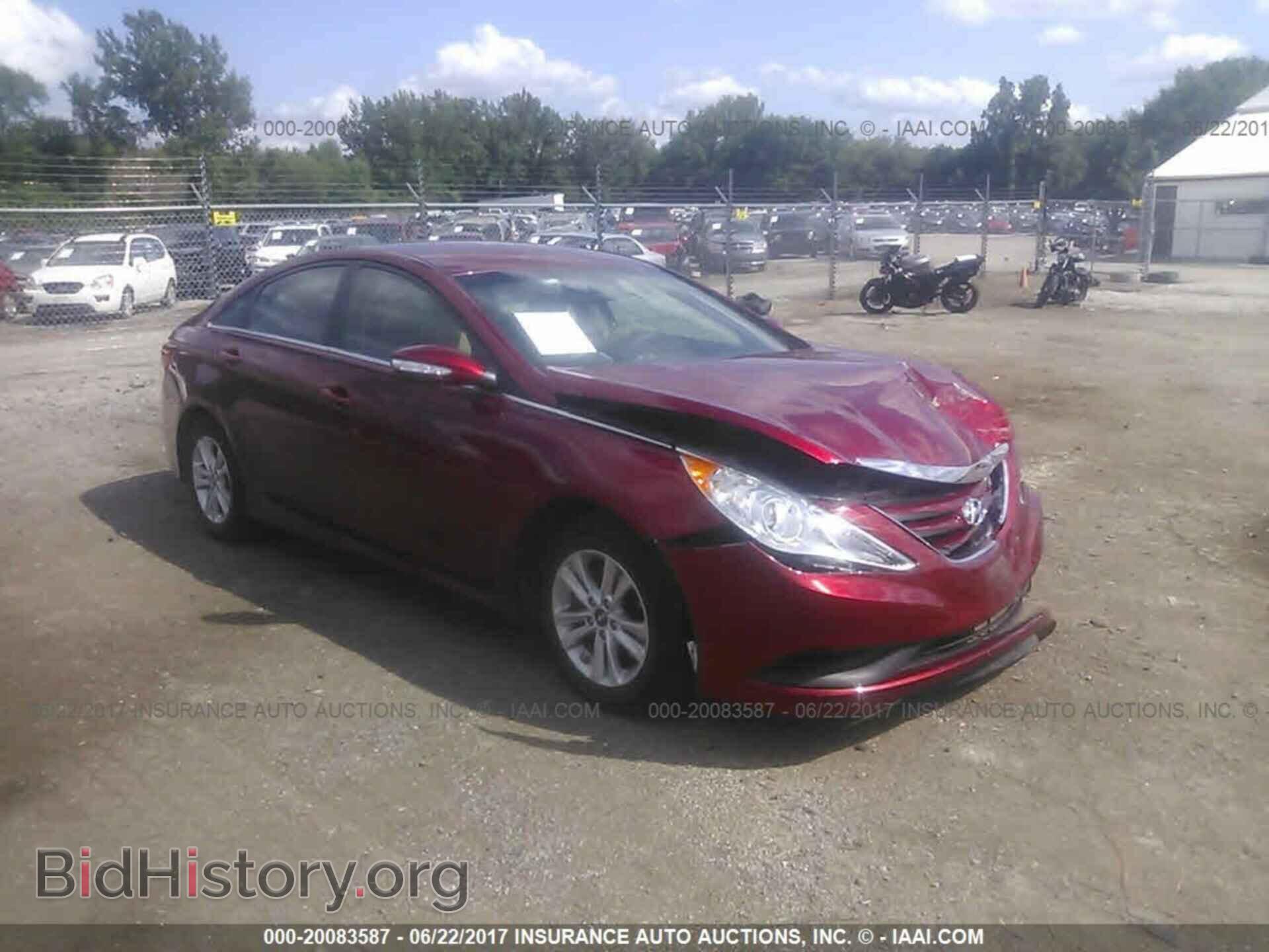 2014 Hyundai SONATA (VIN 5NPEB4AC1EH894004) — фото 1 из 10, IAAI, повреждение: левая передняя часть