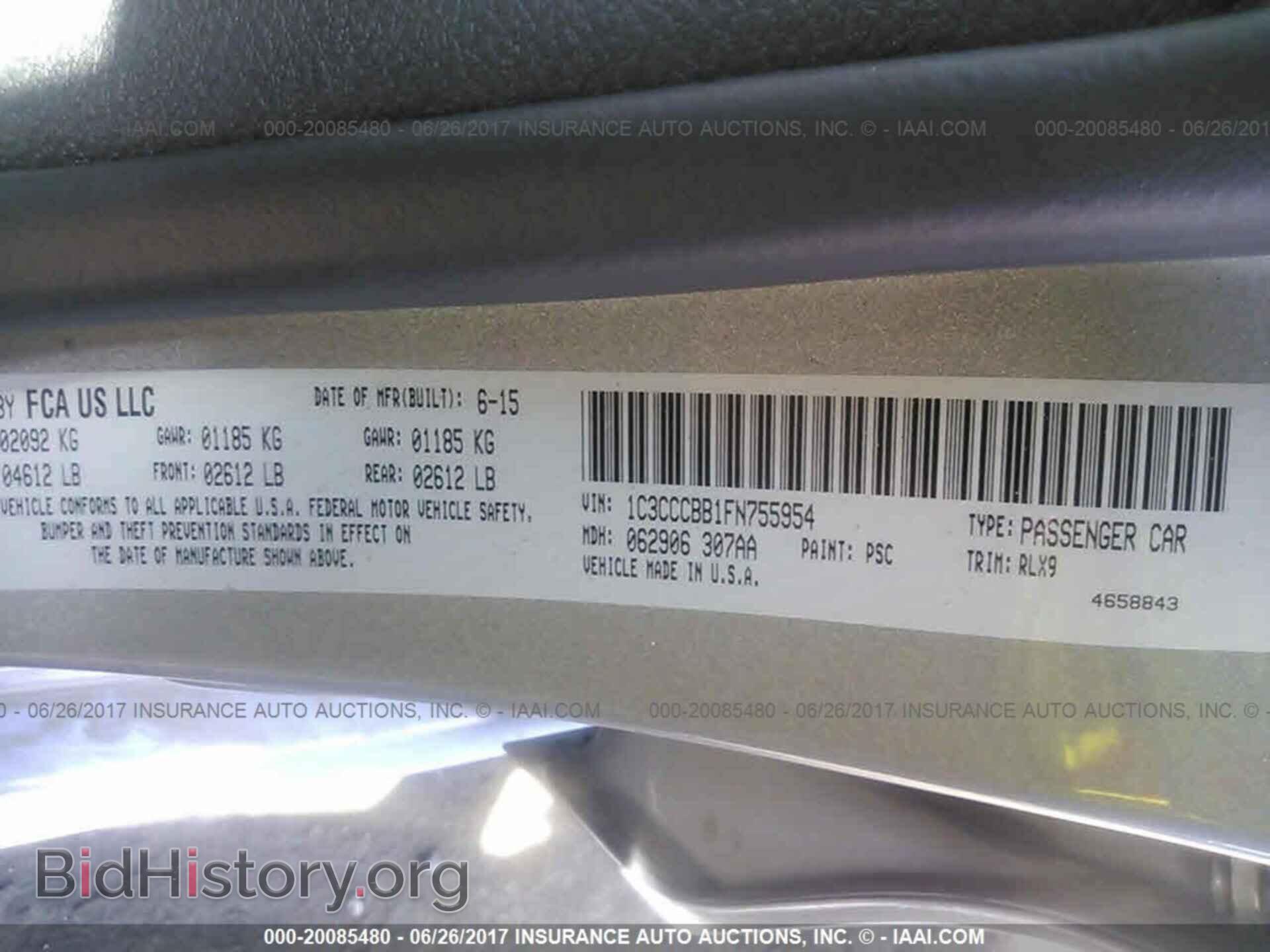 2015 Chrysler 200 - VIN: 1C3CCCBB1FN755954 - Photo 9