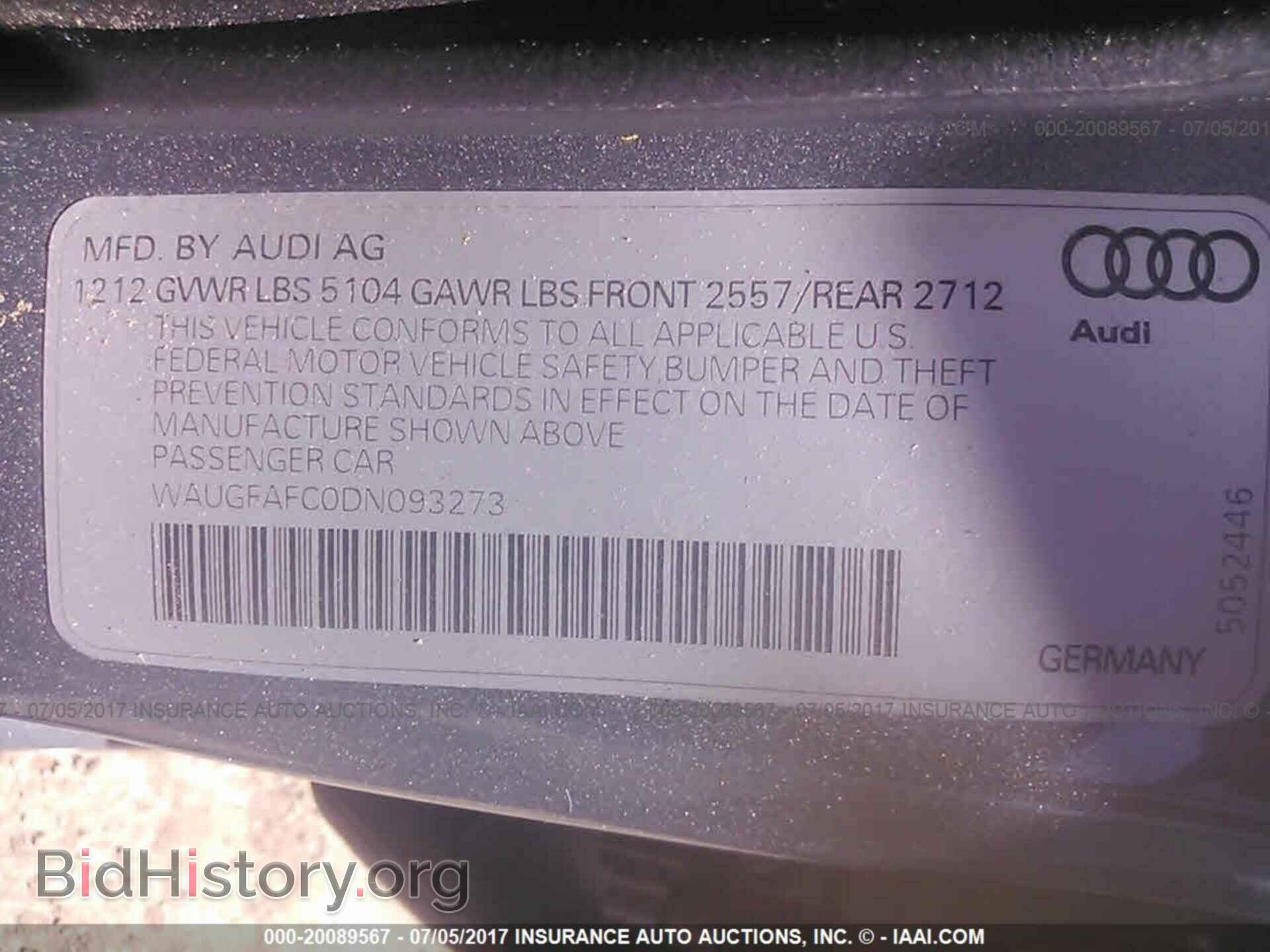 2013 Audi A6 - VIN: WAUGFAFC0DN093273 - Фото 9