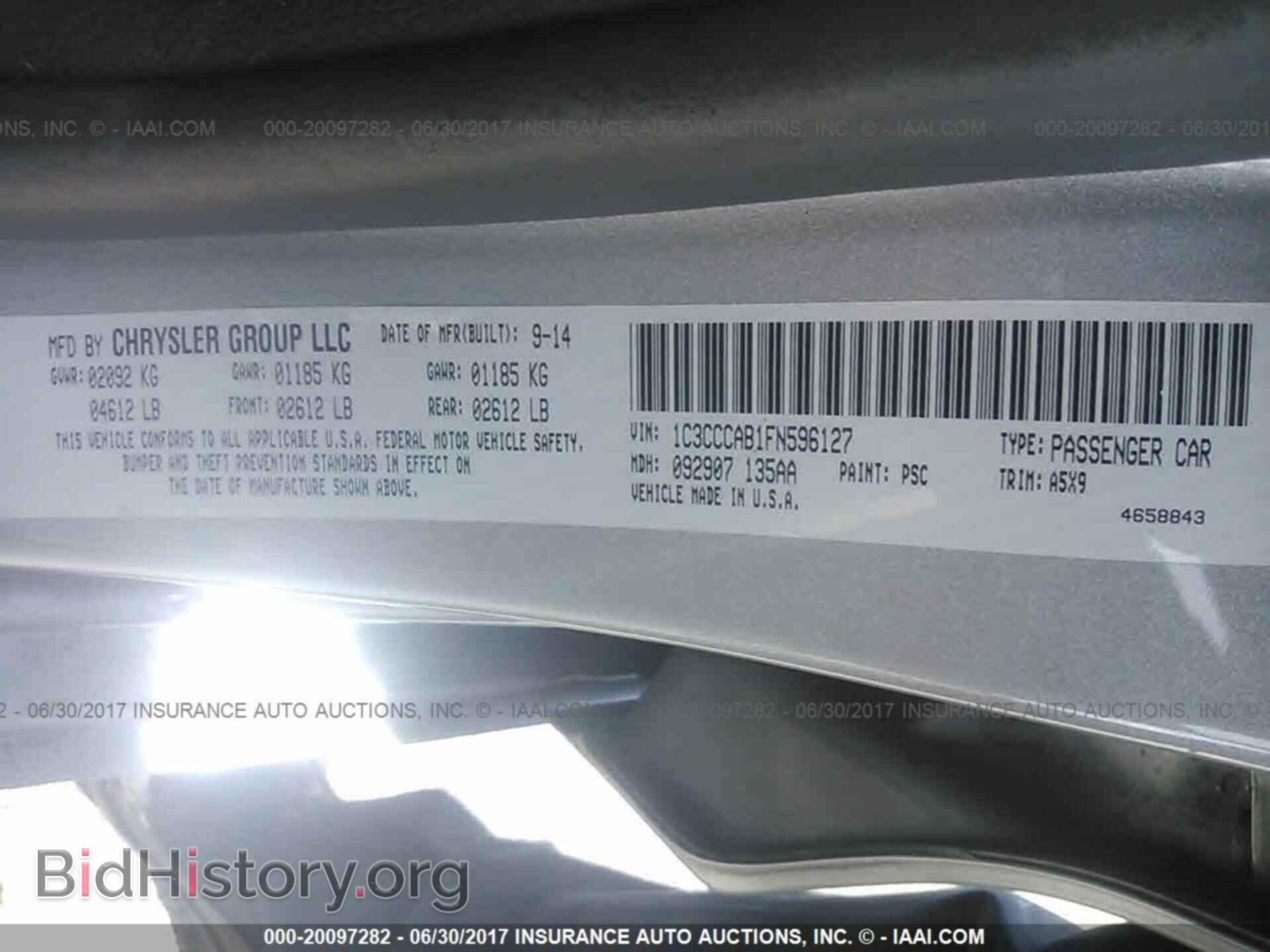 2015 Chrysler 200 - VIN: 1C3CCCAB1FN596127 - Photo 9