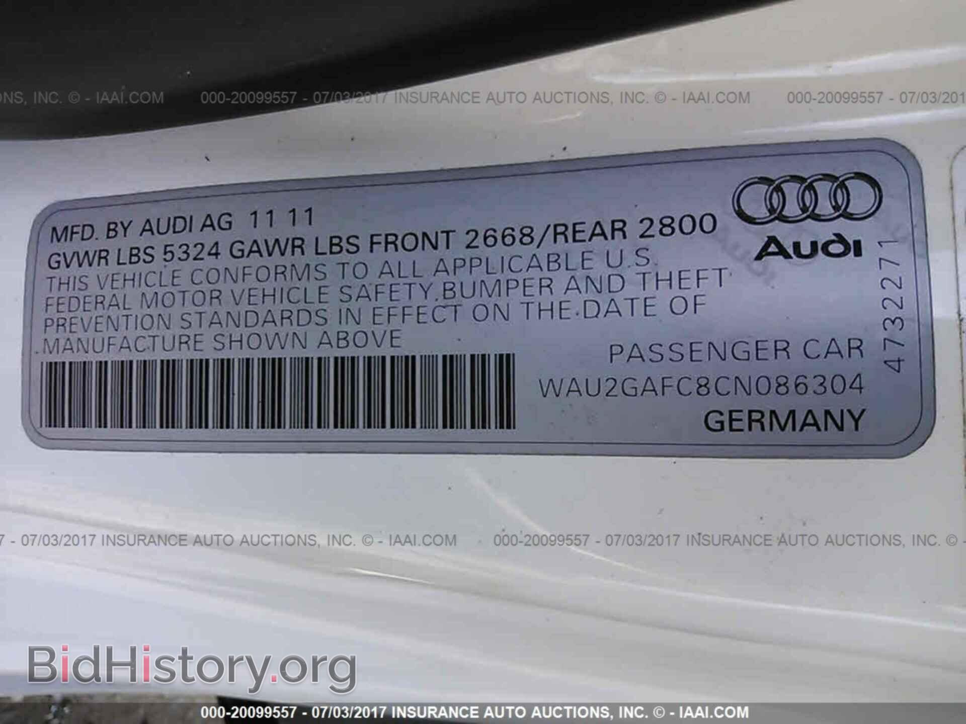 2012 Audi A7 - VIN: WAU2GAFC8CN086304 - Фото 9