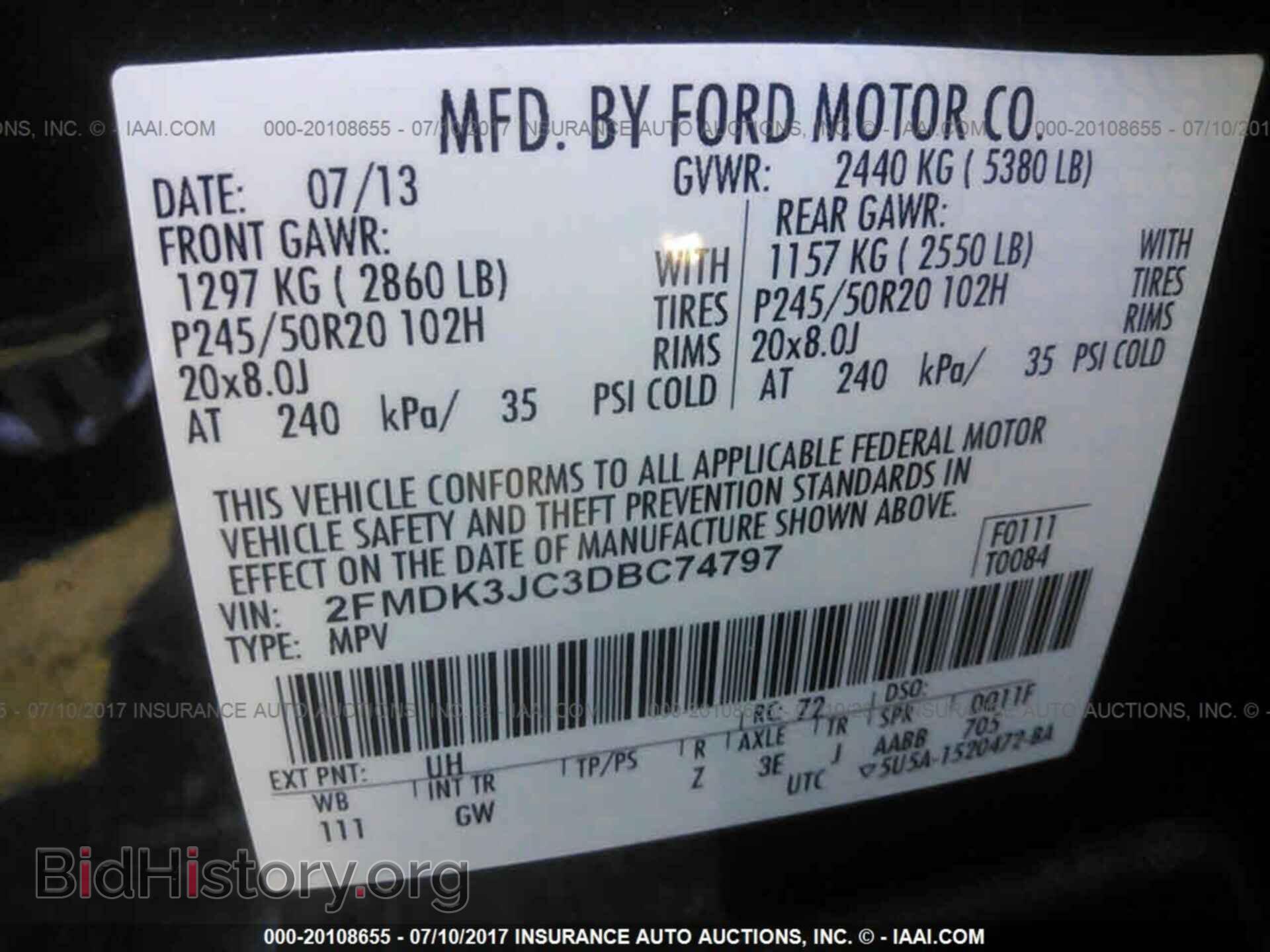 2013 Ford Edge - VIN: 2FMDK3JC3DBC74797 - Photo 9