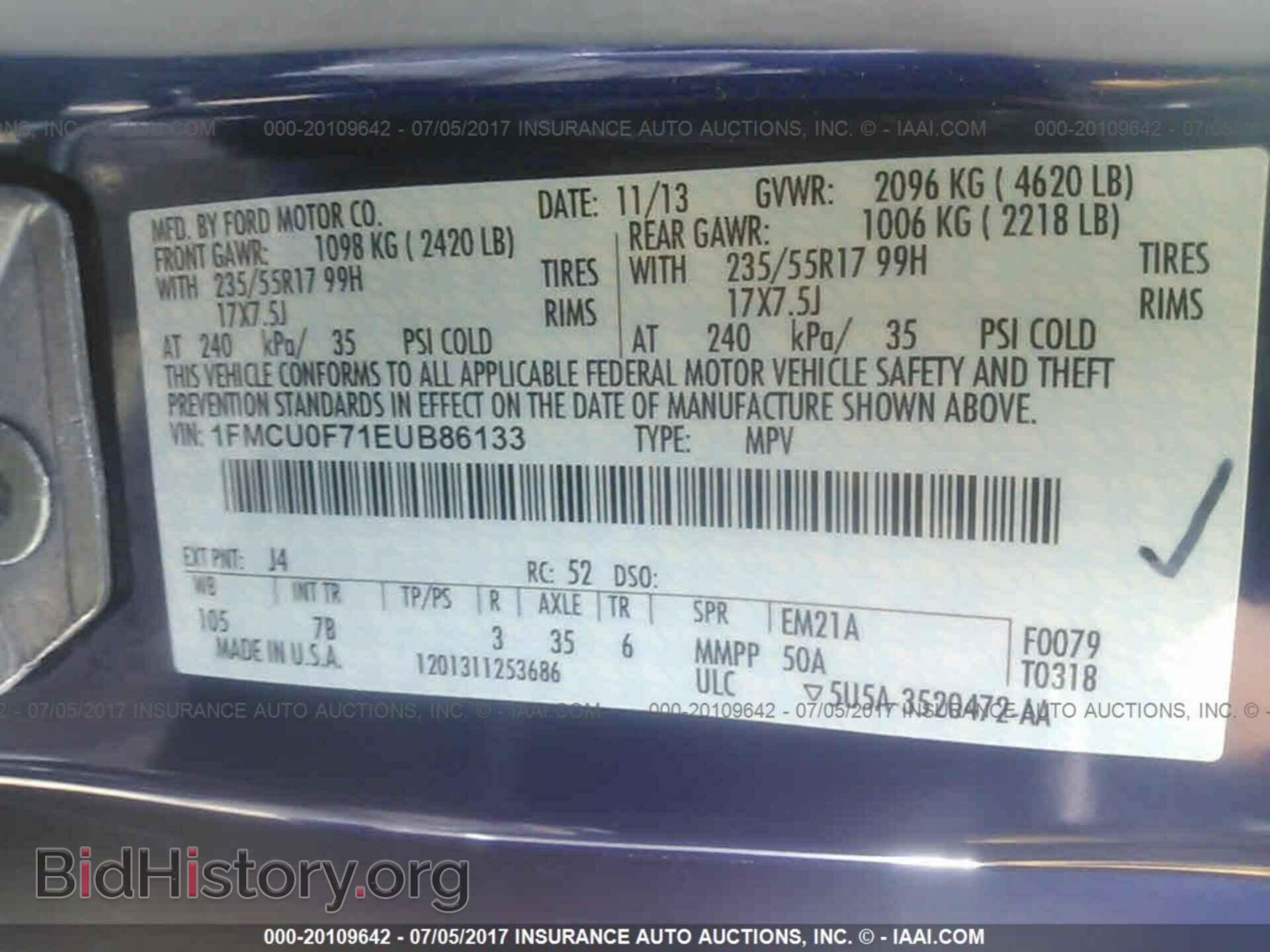 2014 Ford Escape - VIN: 1FMCU0F71EUB86133 - Photo 9