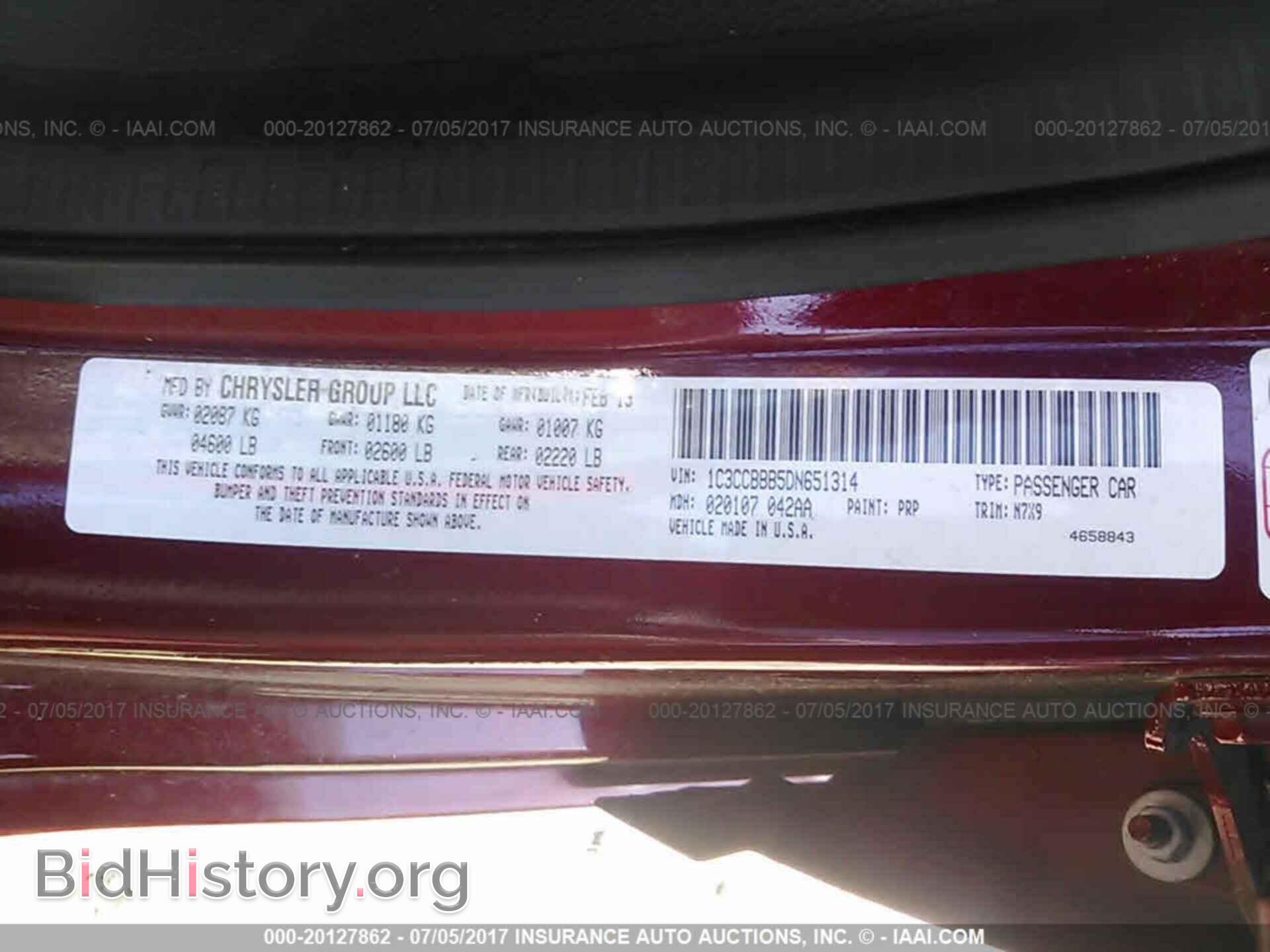 2013 Chrysler 200 - VIN: 1C3CCBBB5DN651314 - Фото 9