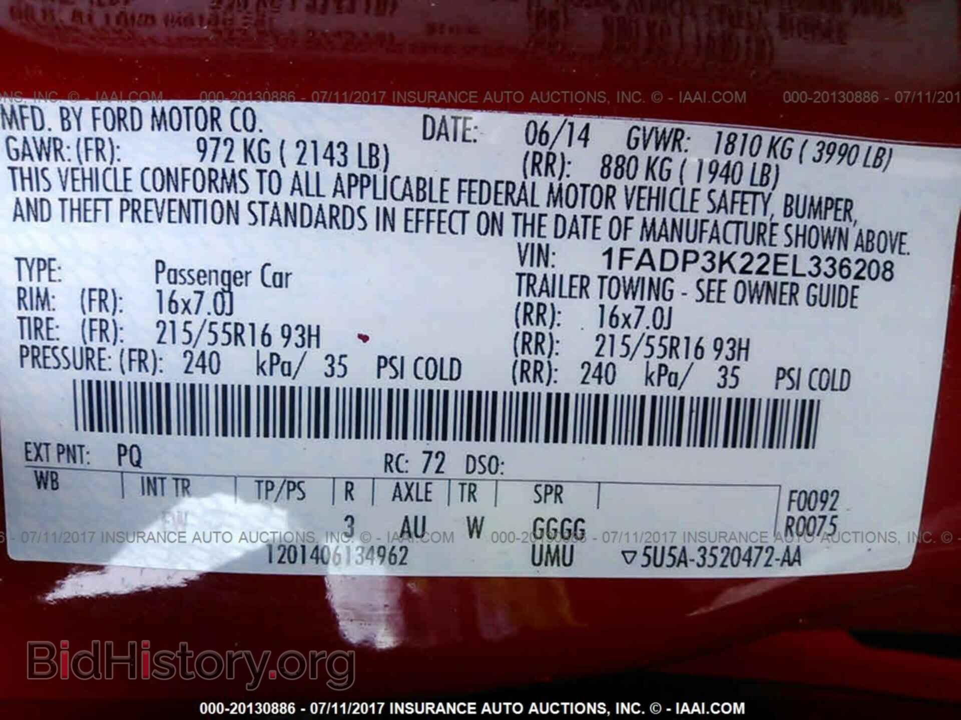2014 Ford Focus - VIN: 1FADP3K22EL336208 - Фото 9