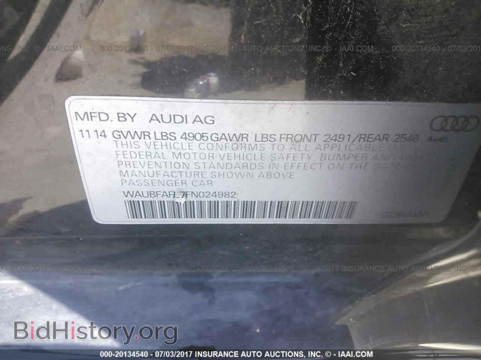 2015 Audi A4 - VIN: WAUBFAFL7FN024982 - Фото 9