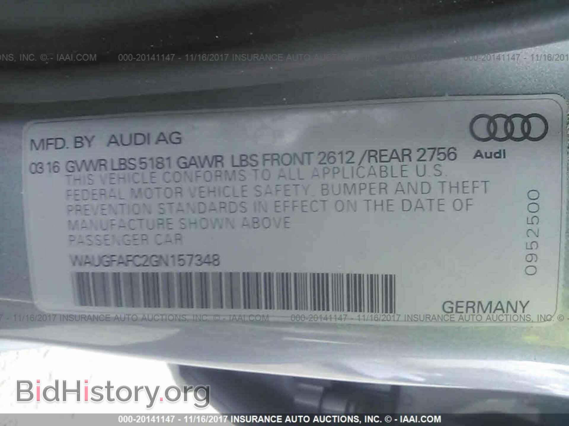 2016 Audi A6 - VIN: WAUGFAFC2GN157348 - Photo 9