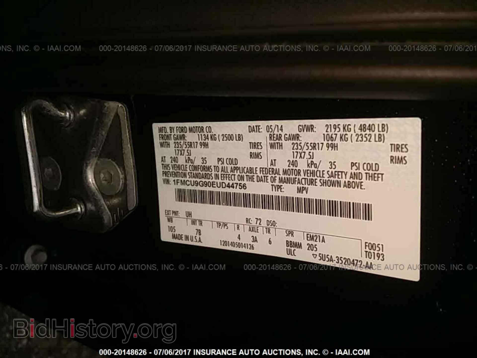 2014 Ford Escape - VIN: 1FMCU9G90EUD44756 - Photo 9